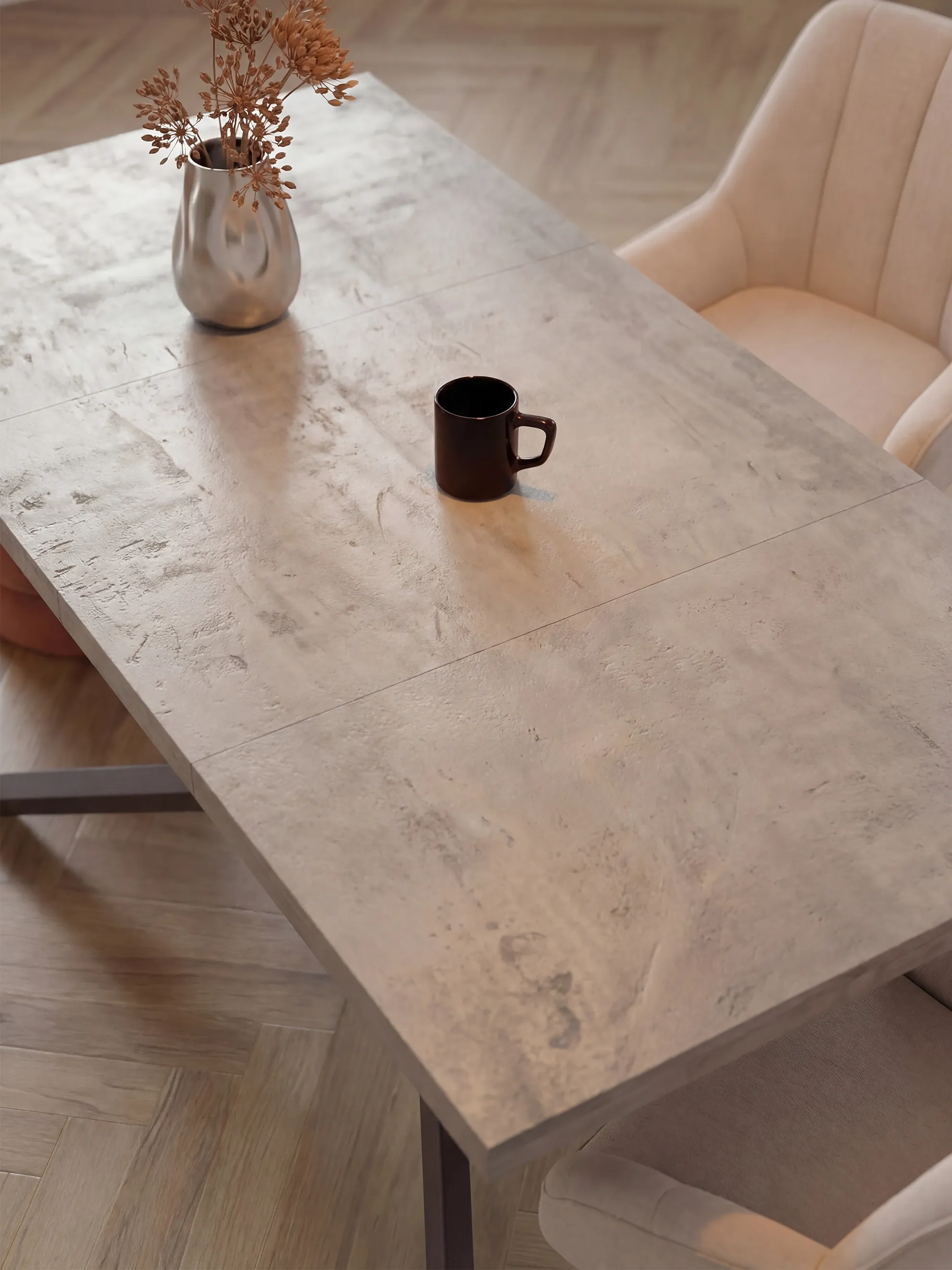 Ausziehtisch MALTE | mit 2 Einlegeplatten | 140-220x90x76 cm | Gestell Schwarz pulverbeschichtet - Image 11