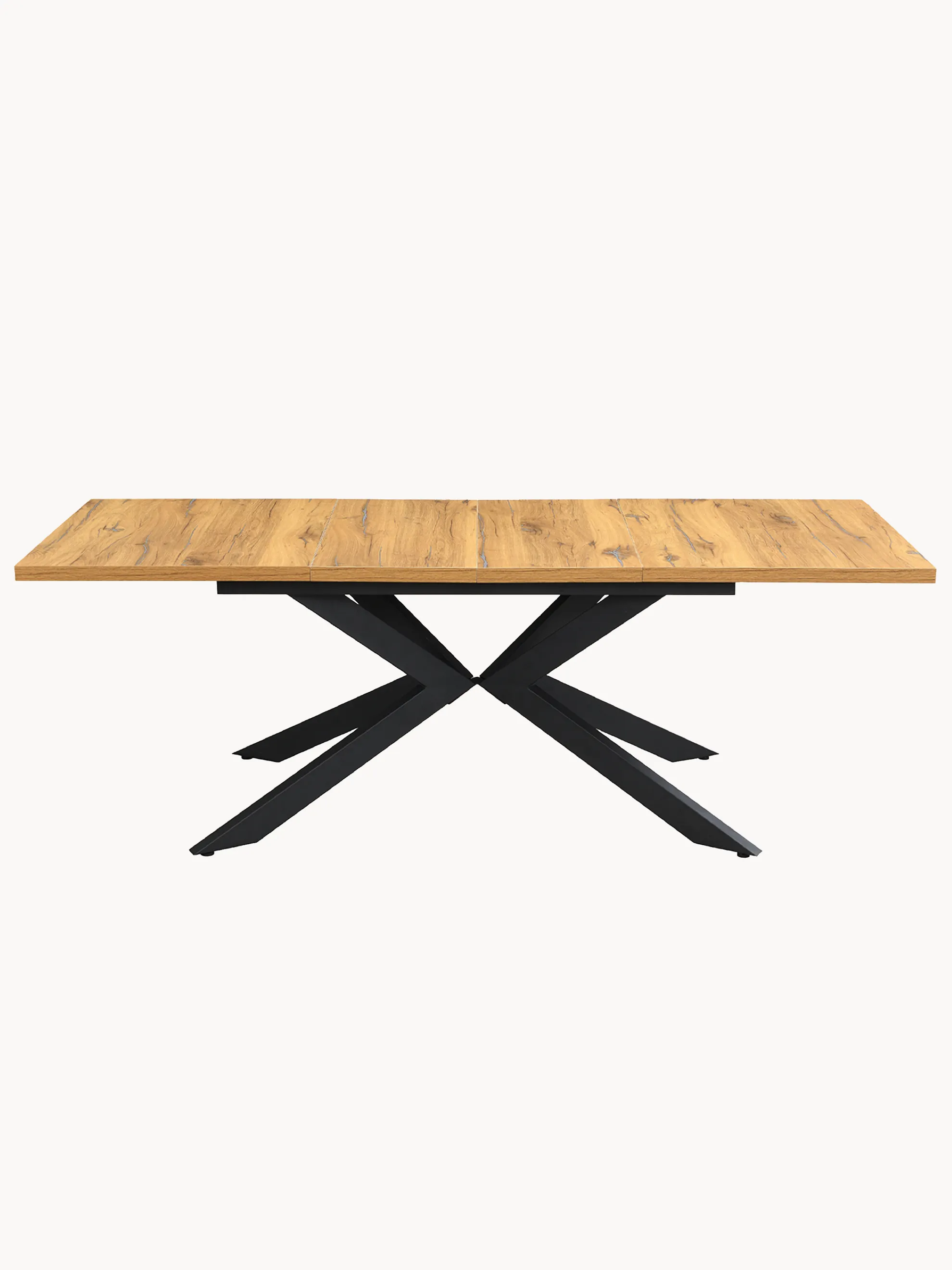 Ausziehtisch MALTE | mit 2 Einlegeplatten | 140-220x90x76 cm | Gestell Schwarz pulverbeschichtet - Image 12