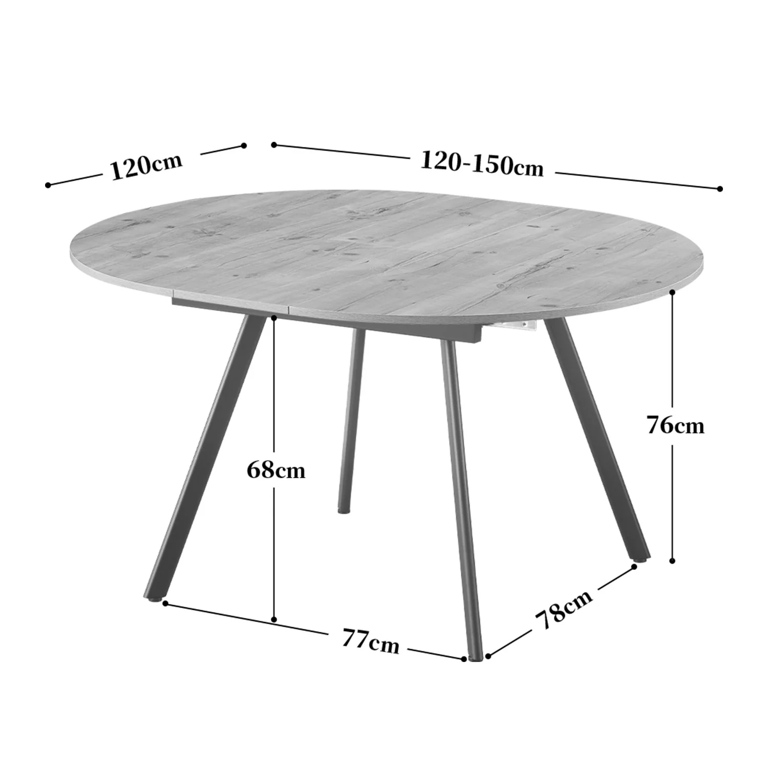B-Ware Ausziehtisch TILL, Rund, Alteiche - Image 8
