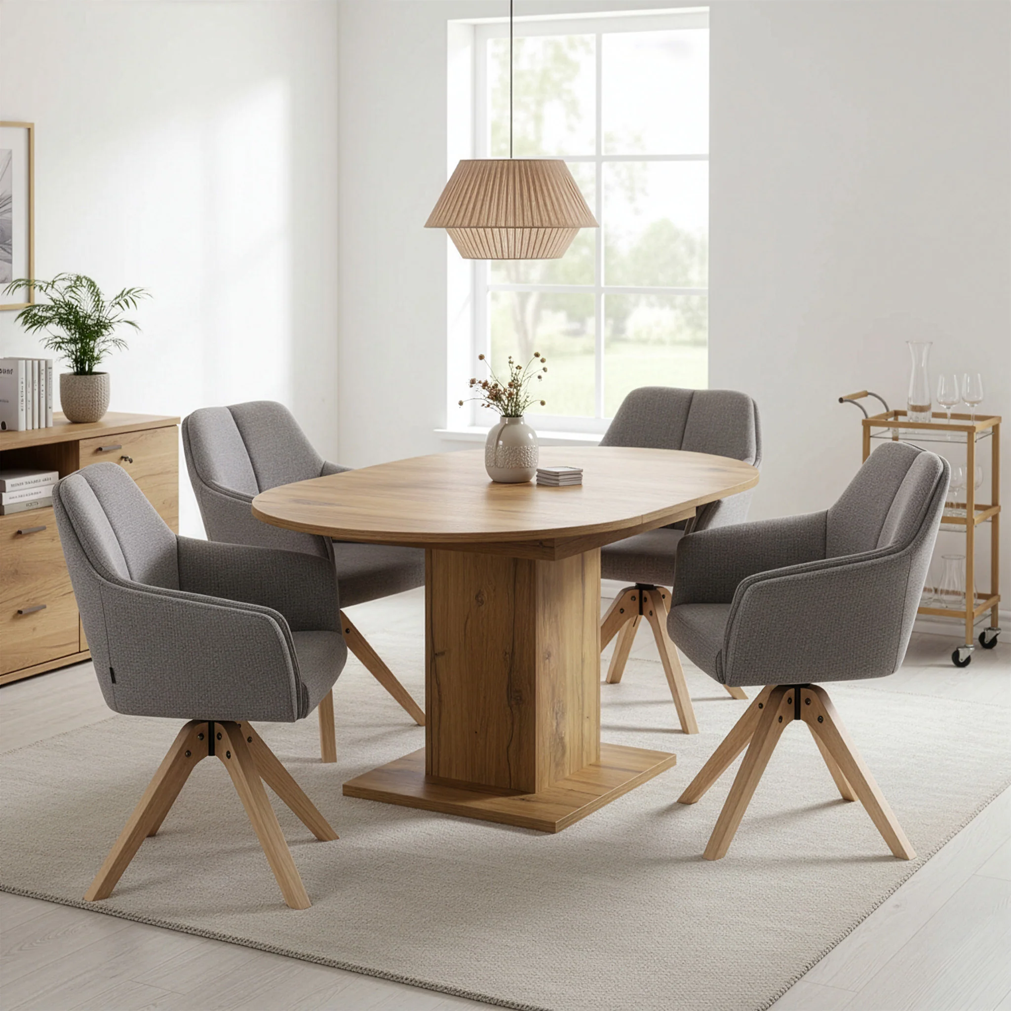 B-Ware Esstisch WIM, rund, 100-140x100cm Alteiche - Image 8