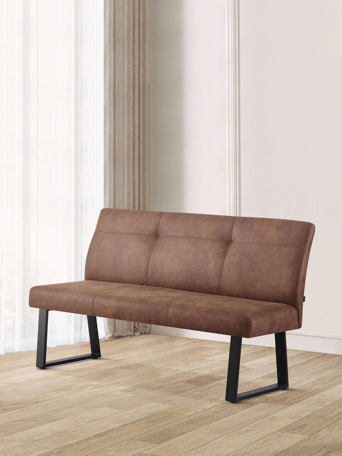 B-Ware Esszimmerbank JOY - Leder braun