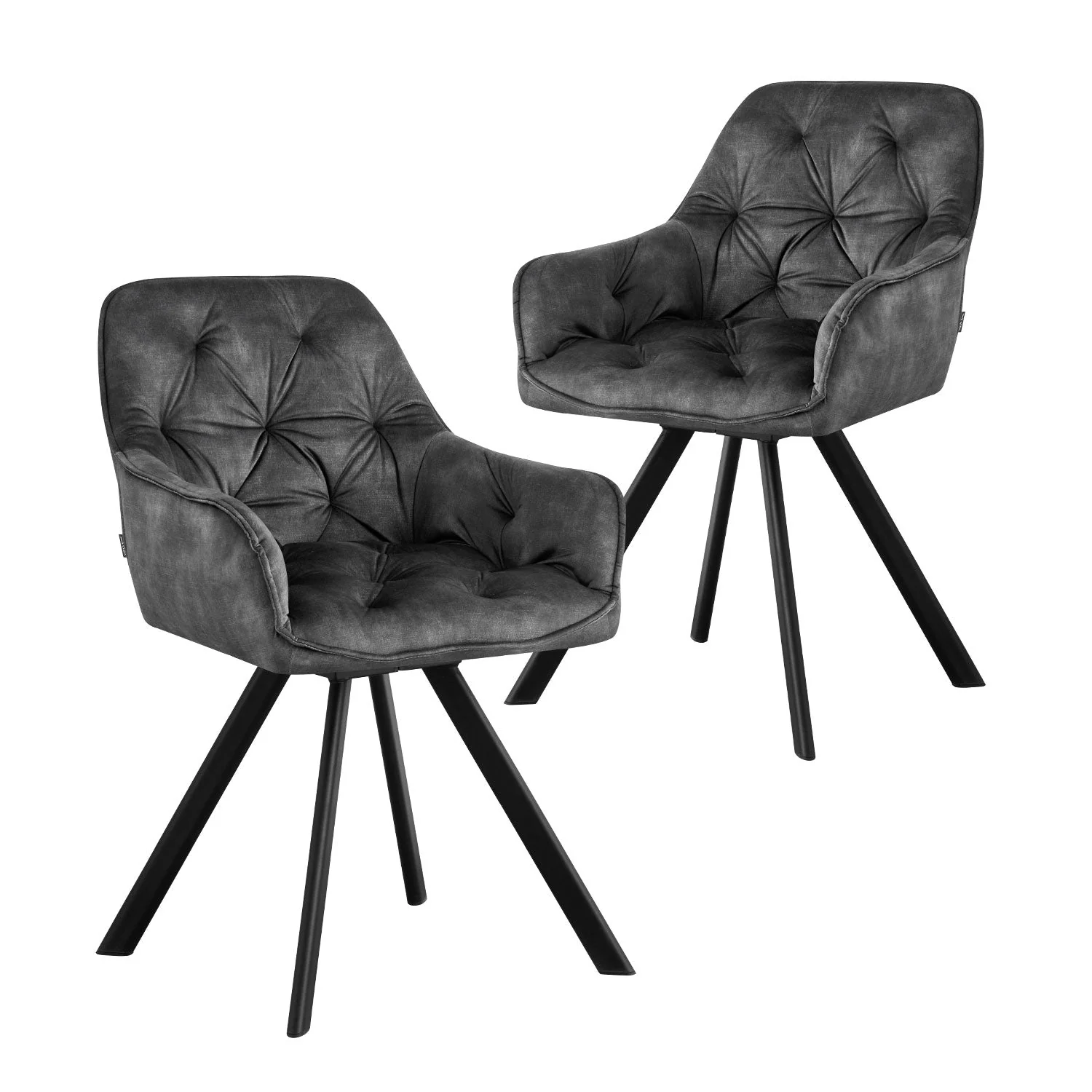B-Ware Esszimmerstuhl DIETER, 2er Set, drehbar, Anthrazit