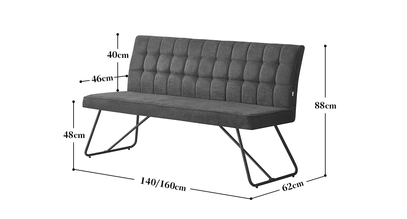 B-Ware Sitzbank LINA, Anthrazit, 160 cm - Image 9
