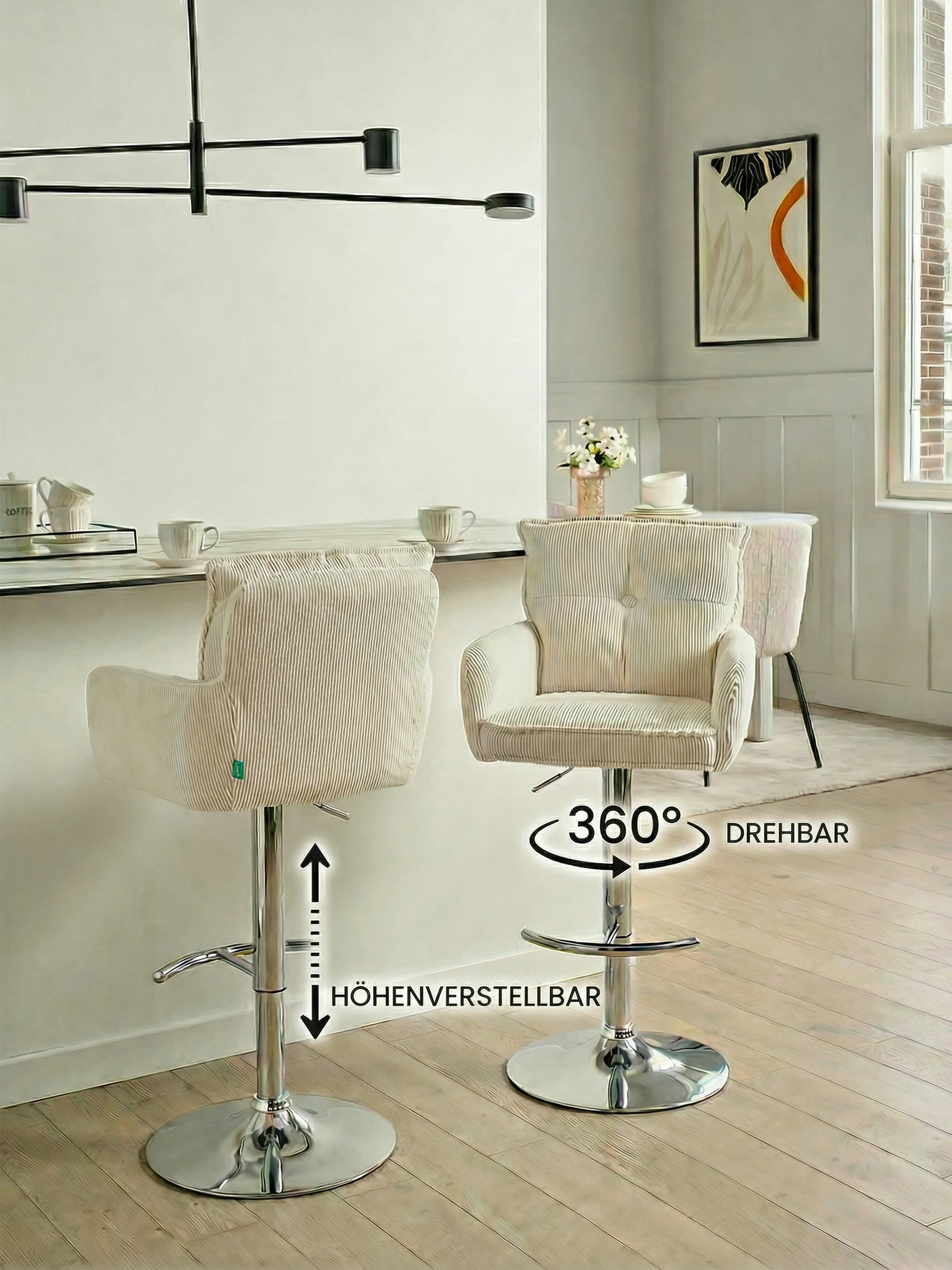Barhocker Kira 2er-Set - Cord oder Samt - Image 3