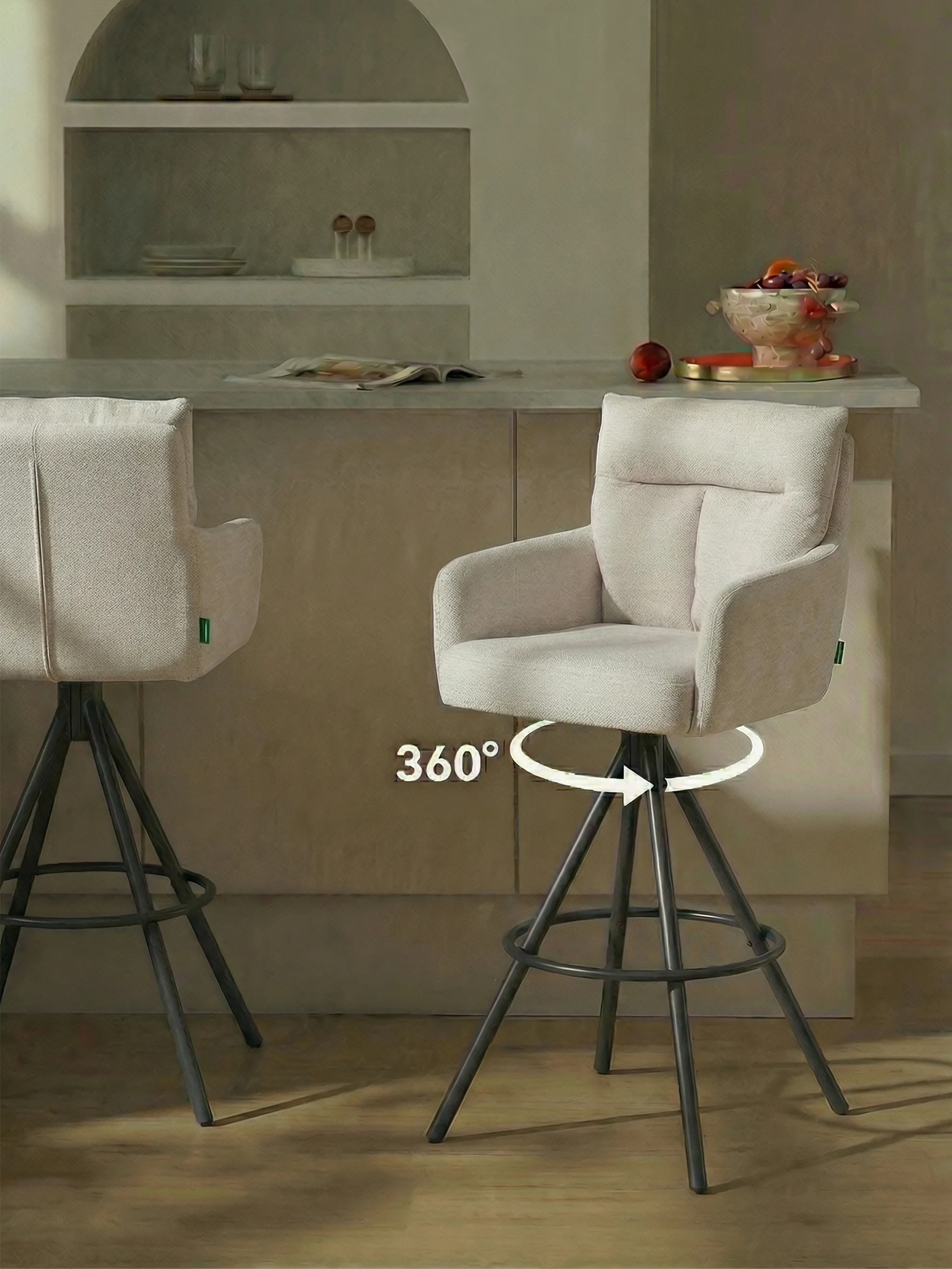 Barhocker Leo 2er-Set - Kunstleder oder Webstoff - Image 24