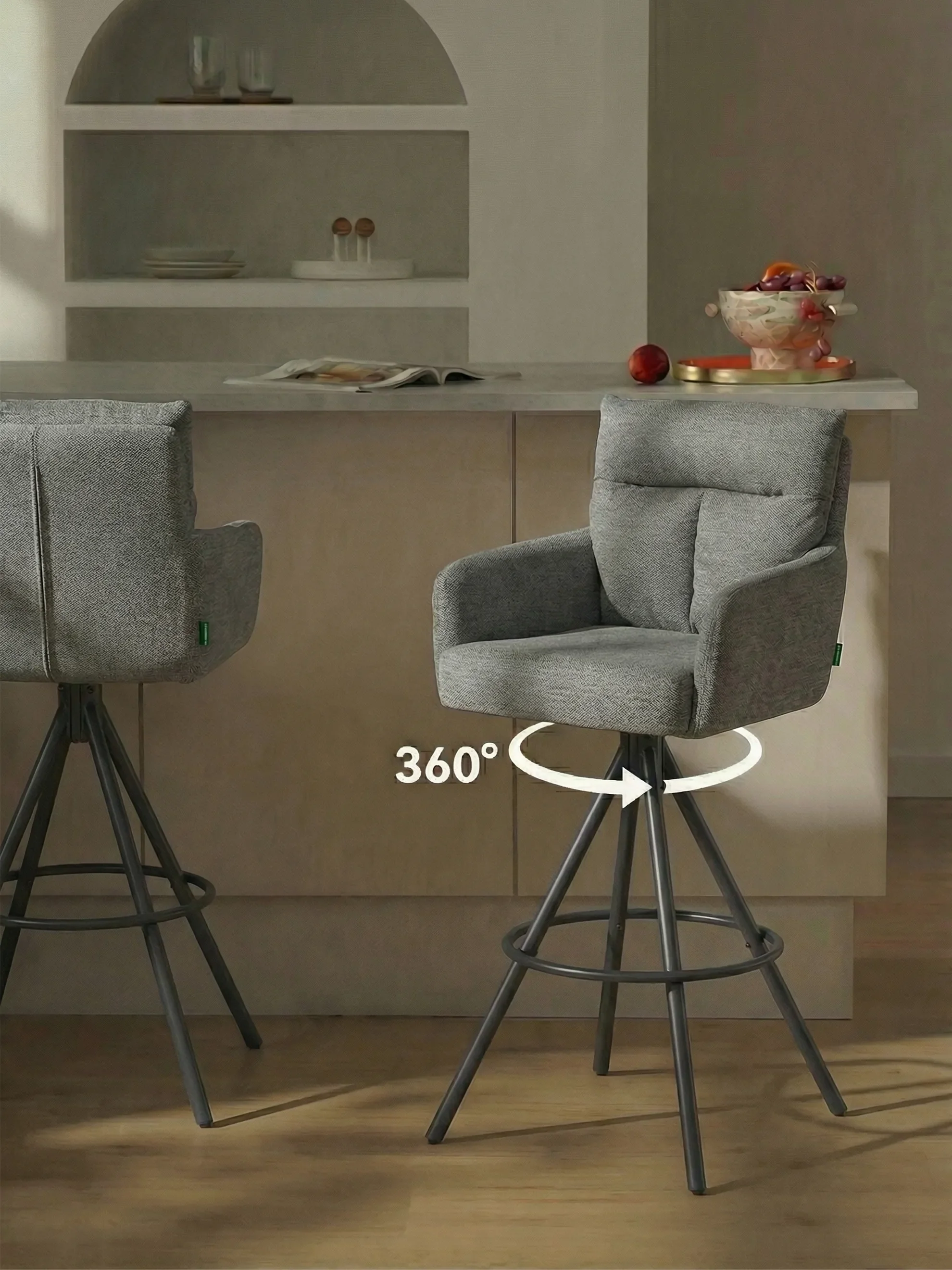 Barhocker Leo 2er-Set - Kunstleder oder Webstoff - Image 31
