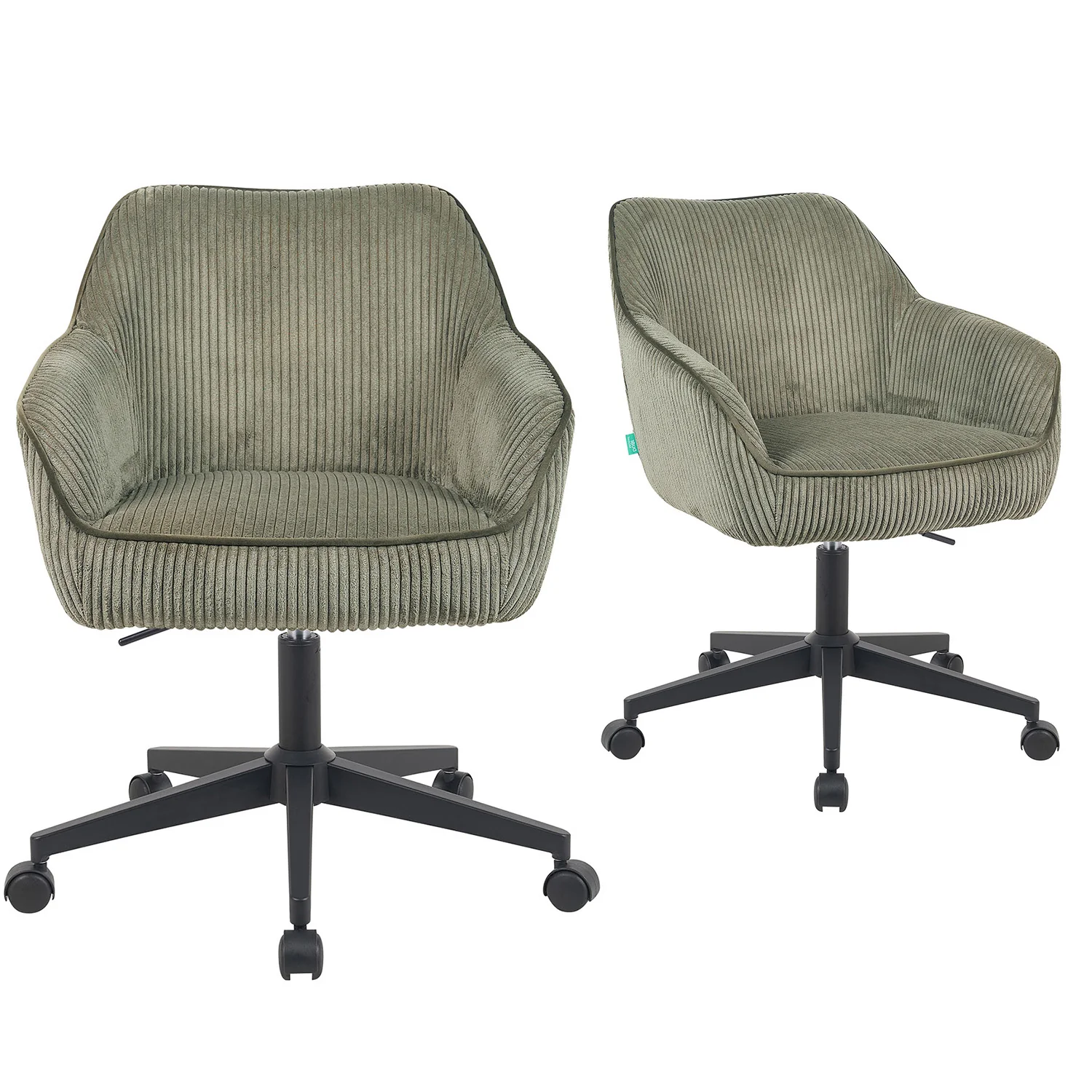 Bürostuhl Mika-Elio 2er-Set – Höhenverstellbar, 360° Drehbar, Matt-Schwarz - Image 16