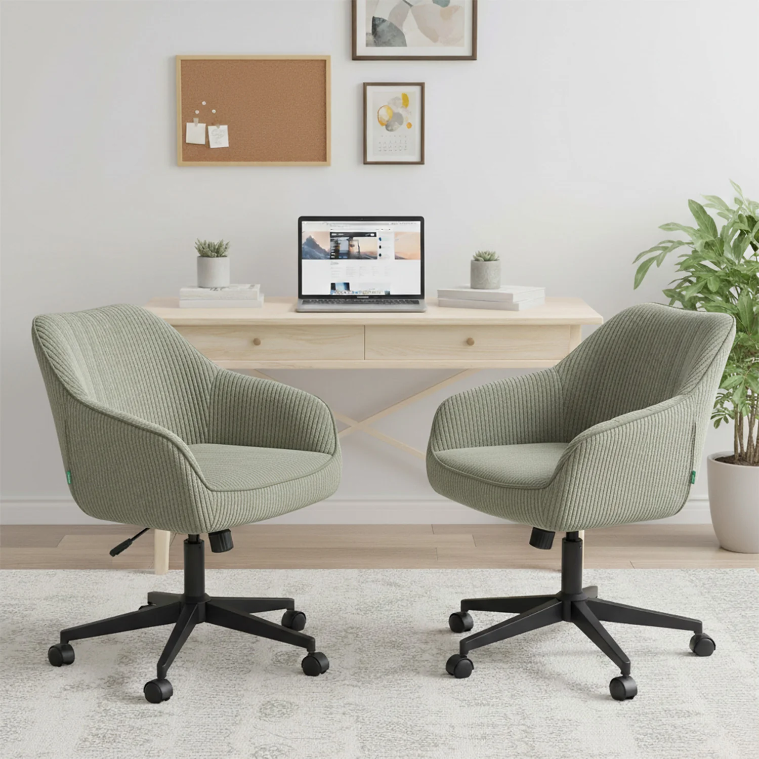 Bürostuhl Mika-Elio 2er-Set – Höhenverstellbar, 360° Drehbar, Matt-Schwarz - Image 17