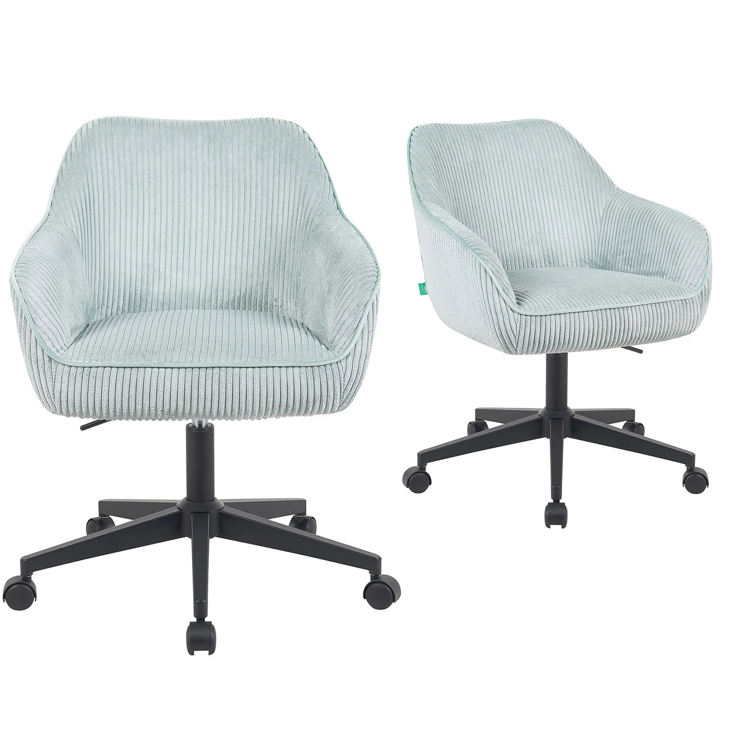 Bürostuhl Mika-Elio 2er-Set – Höhenverstellbar, 360° Drehbar, Matt-Schwarz - Image 24