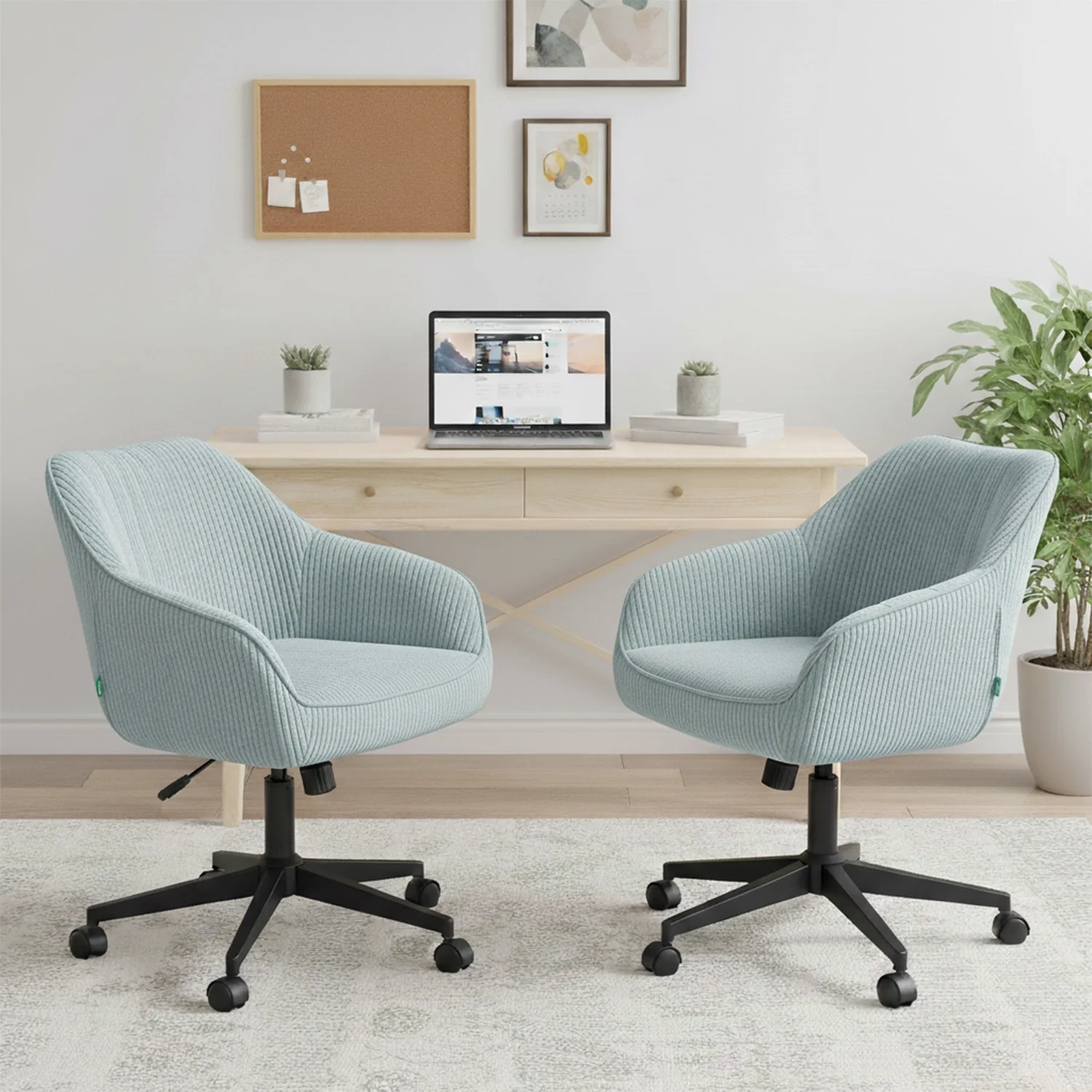Bürostuhl Mika-Elio 2er-Set – Höhenverstellbar, 360° Drehbar, Matt-Schwarz - Image 25