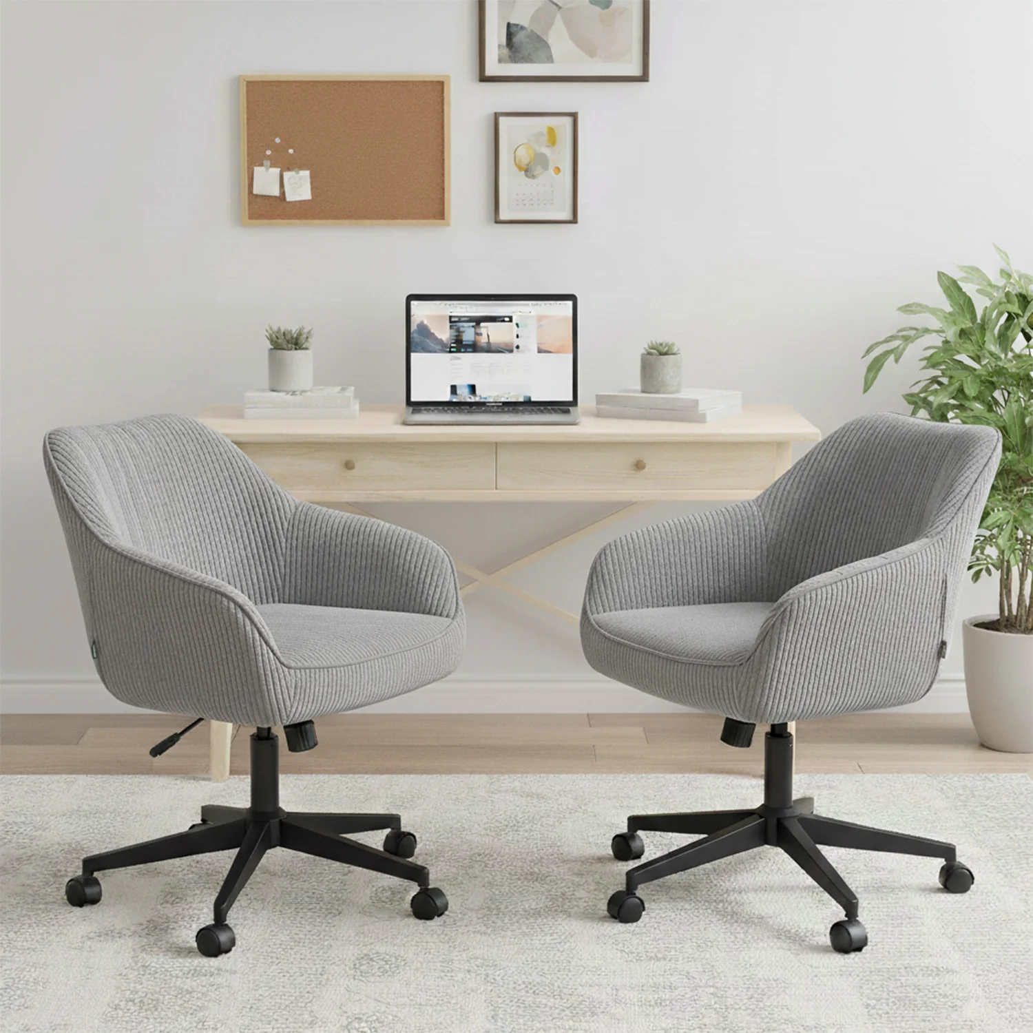Bürostuhl Mika-Elio 2er-Set – Höhenverstellbar, 360° Drehbar, Matt-Schwarz - Image 33