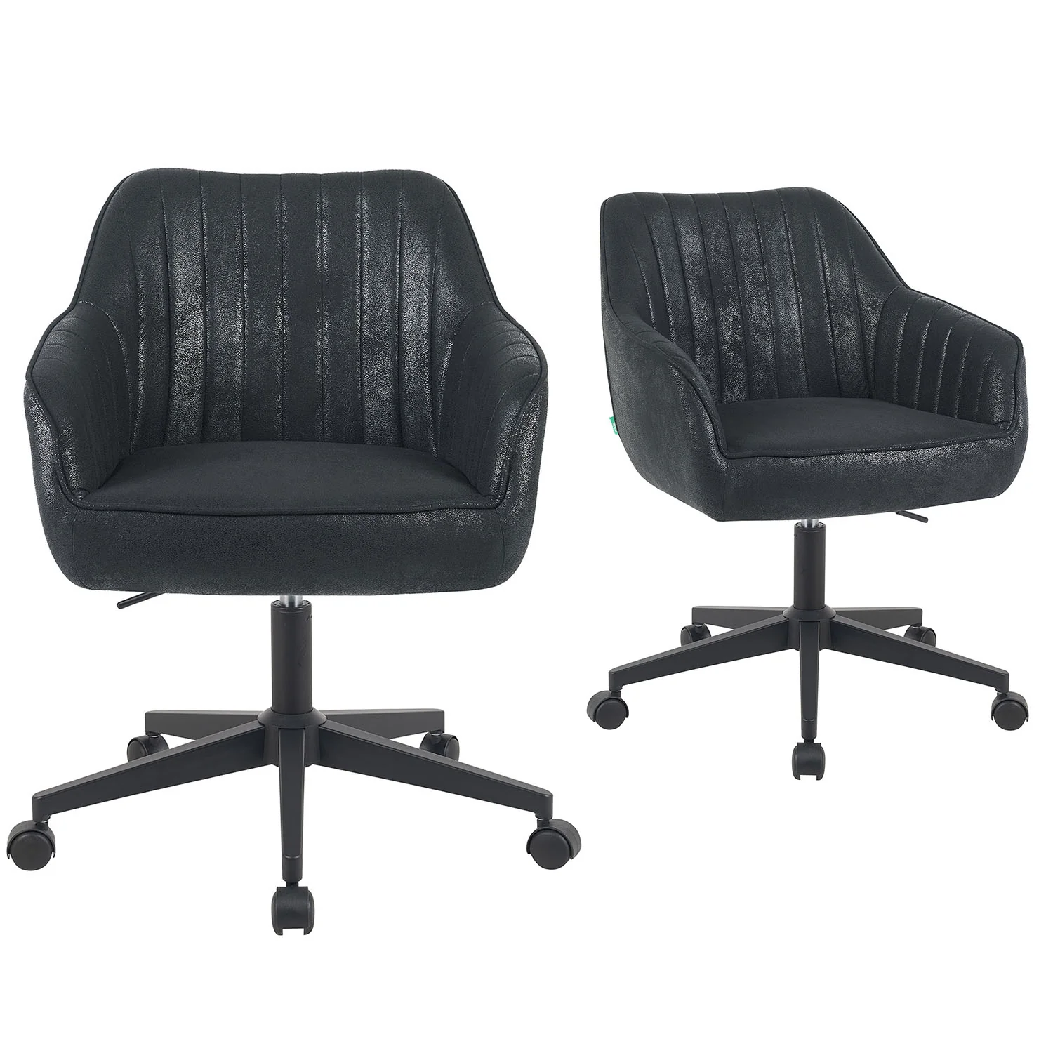 Bürostuhl Mika-Elio 2er-Set – Höhenverstellbar, 360° Drehbar, Matt-Schwarz - Image 48