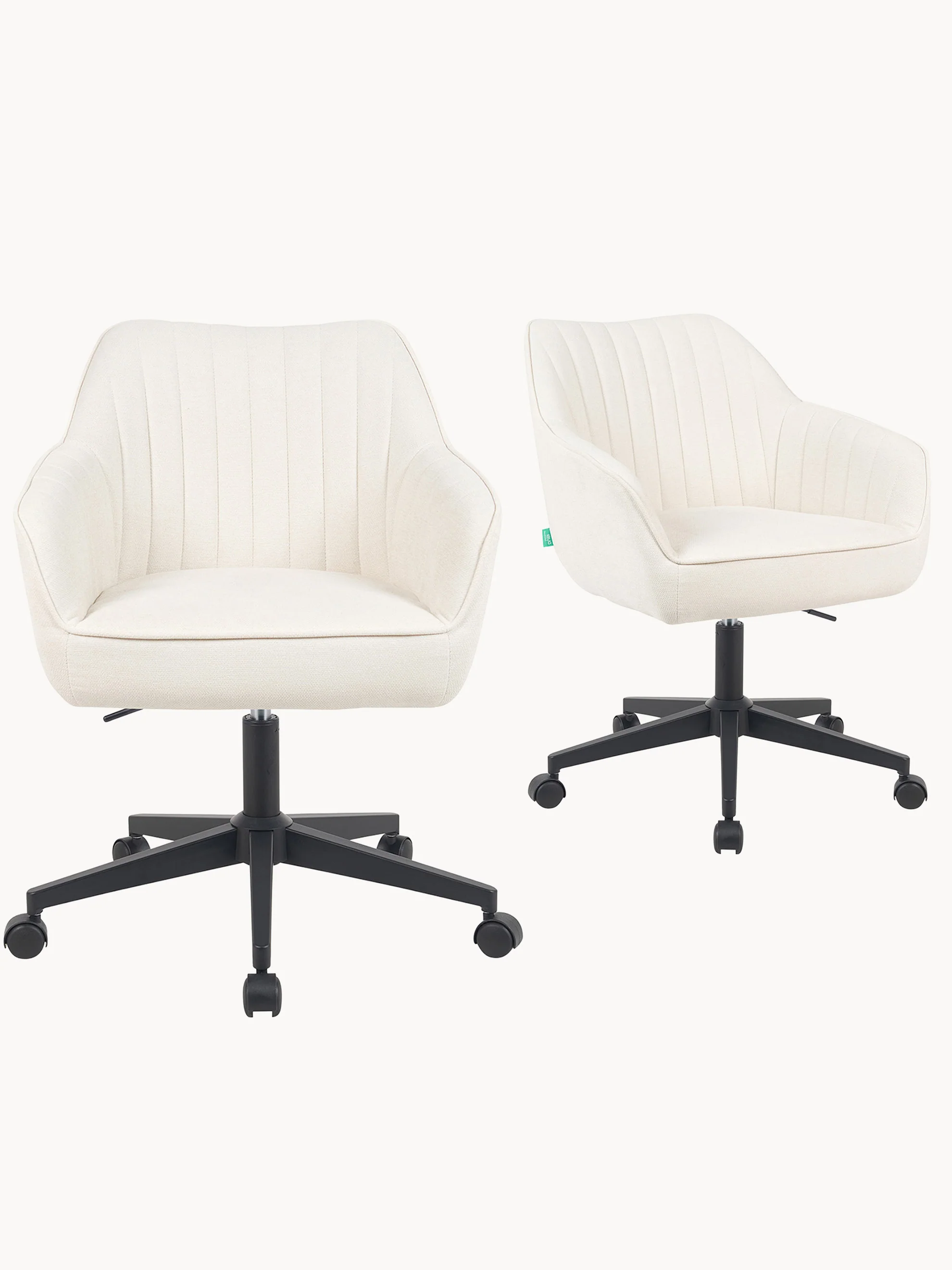 Bürostuhl Mika-Elio 2er-Set – Höhenverstellbar, 360° Drehbar, Matt-Schwarz - Image 8