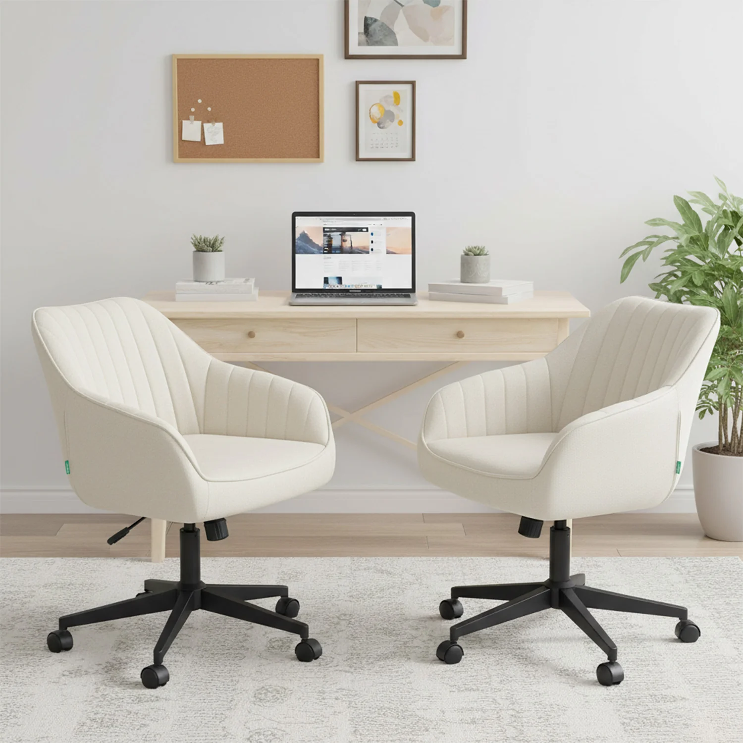 Bürostuhl Mika-Elio 2er-Set – Höhenverstellbar, 360° Drehbar, Matt-Schwarz - Image 9