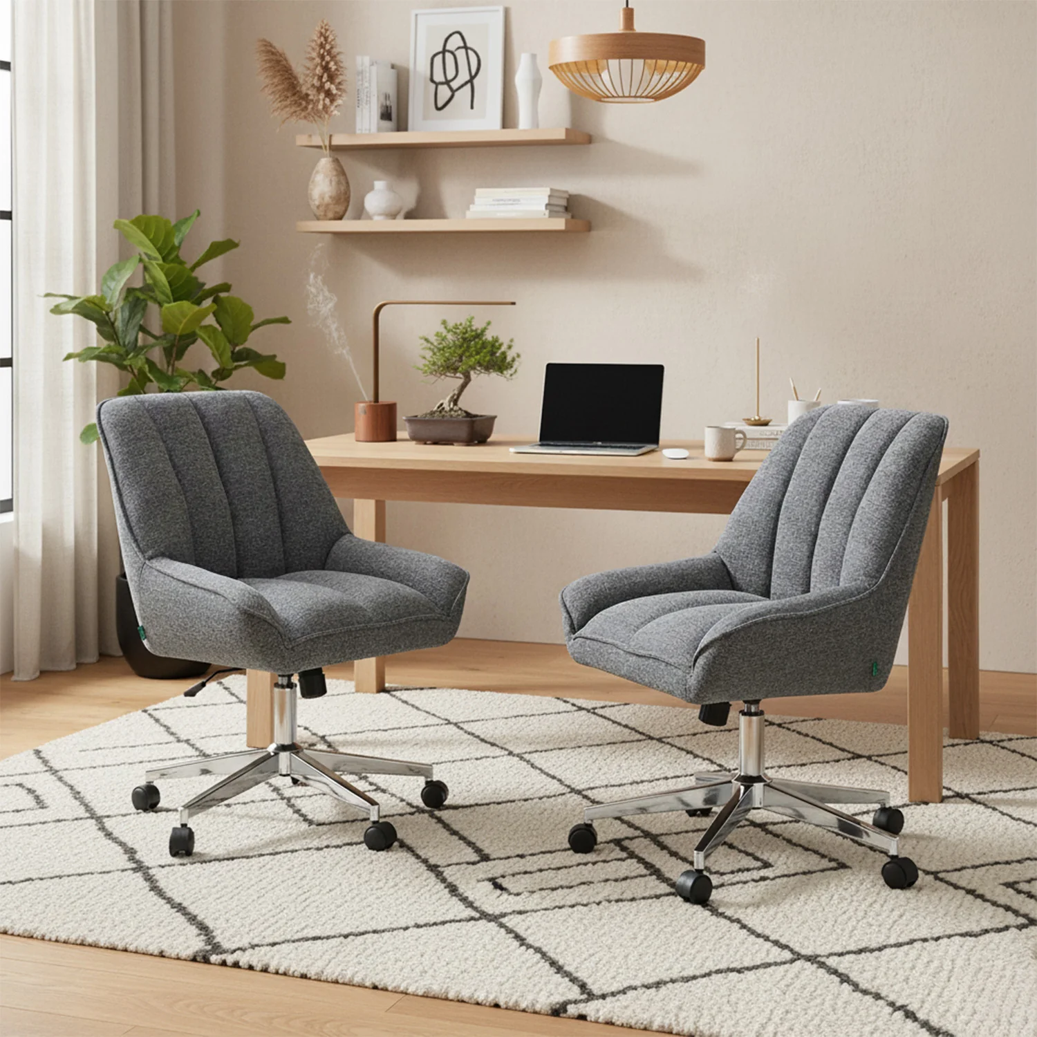 Bürostuhl Mika-Jette 2er-Set – Höhenverstellbar, 360° Drehbar, Matt-Schwarz - Image 18