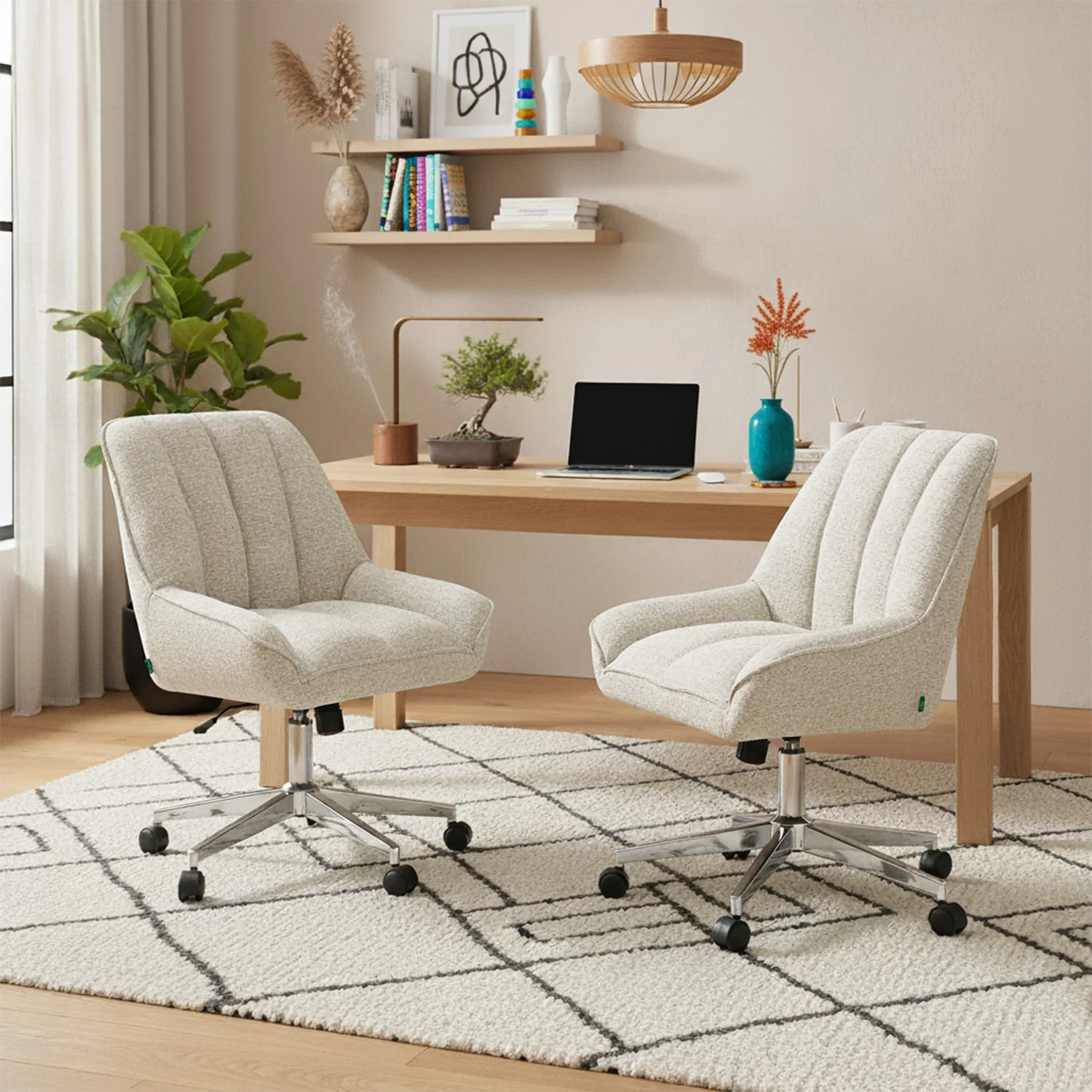 Bürostuhl Mika-Jette 2er-Set – Höhenverstellbar, 360° Drehbar, Matt-Schwarz - Image 25