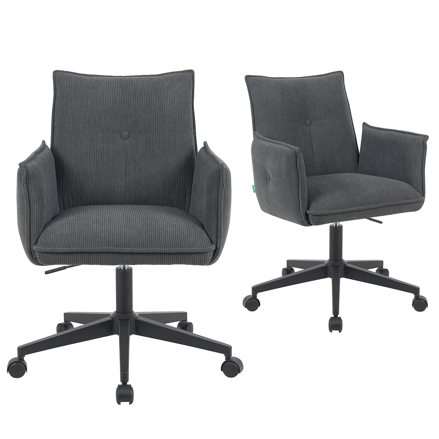 Bürostuhl Mika-Malu 2er-Set – Höhenverstellbar, 360° Drehbar, Matt-Schwarz - Image 17