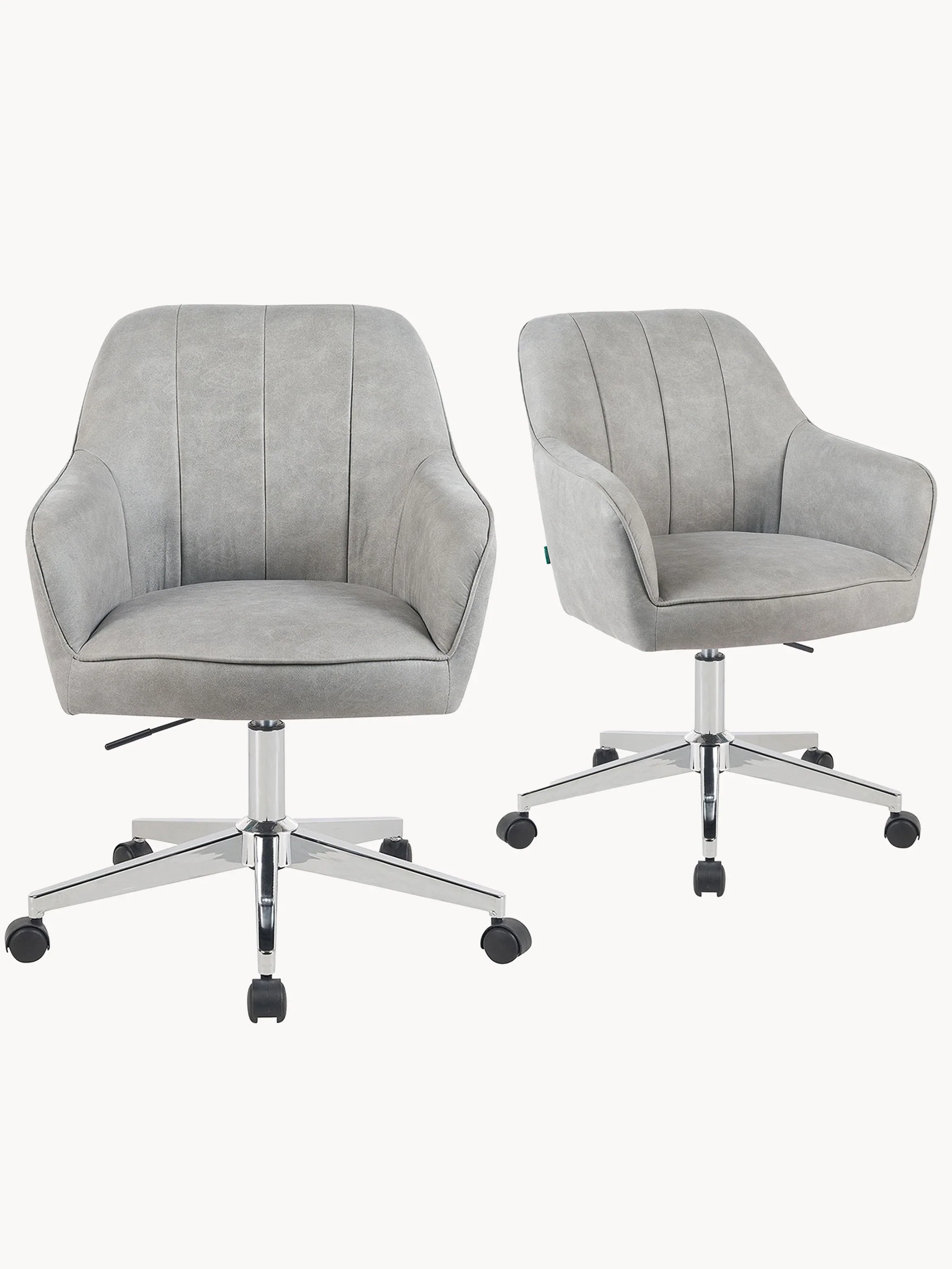Bürostuhl Mika-Nika 2er-Set - mit Rollen,360° drehbar, höhenverstellbar, pulverbeschichtet Matt-Schwarz - Image 22