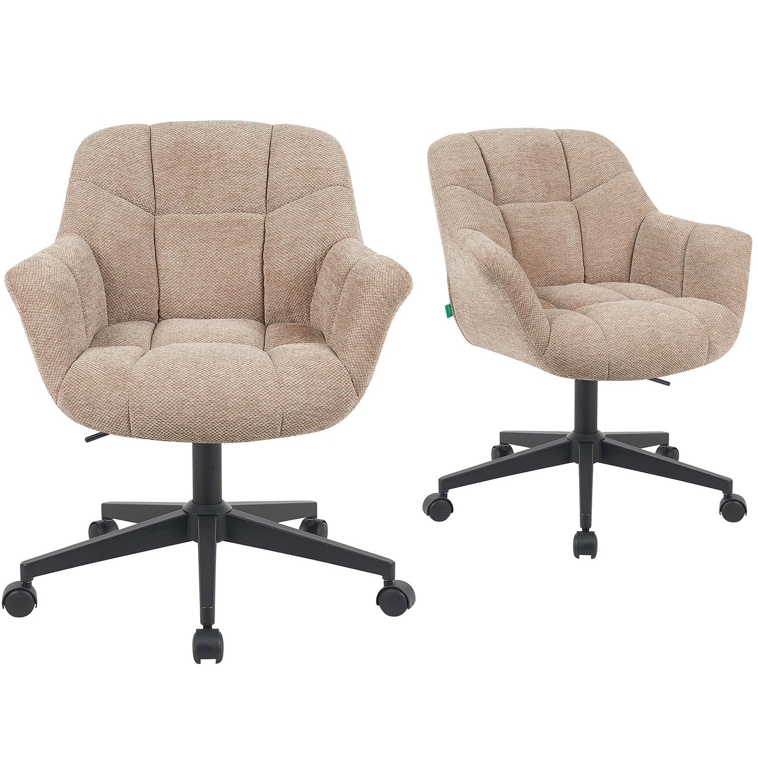 Bürostuhl Mika-Nuri 2er-Set – Höhenverstellbar, 360° Drehbar, Matt-Schwarz - Image 10