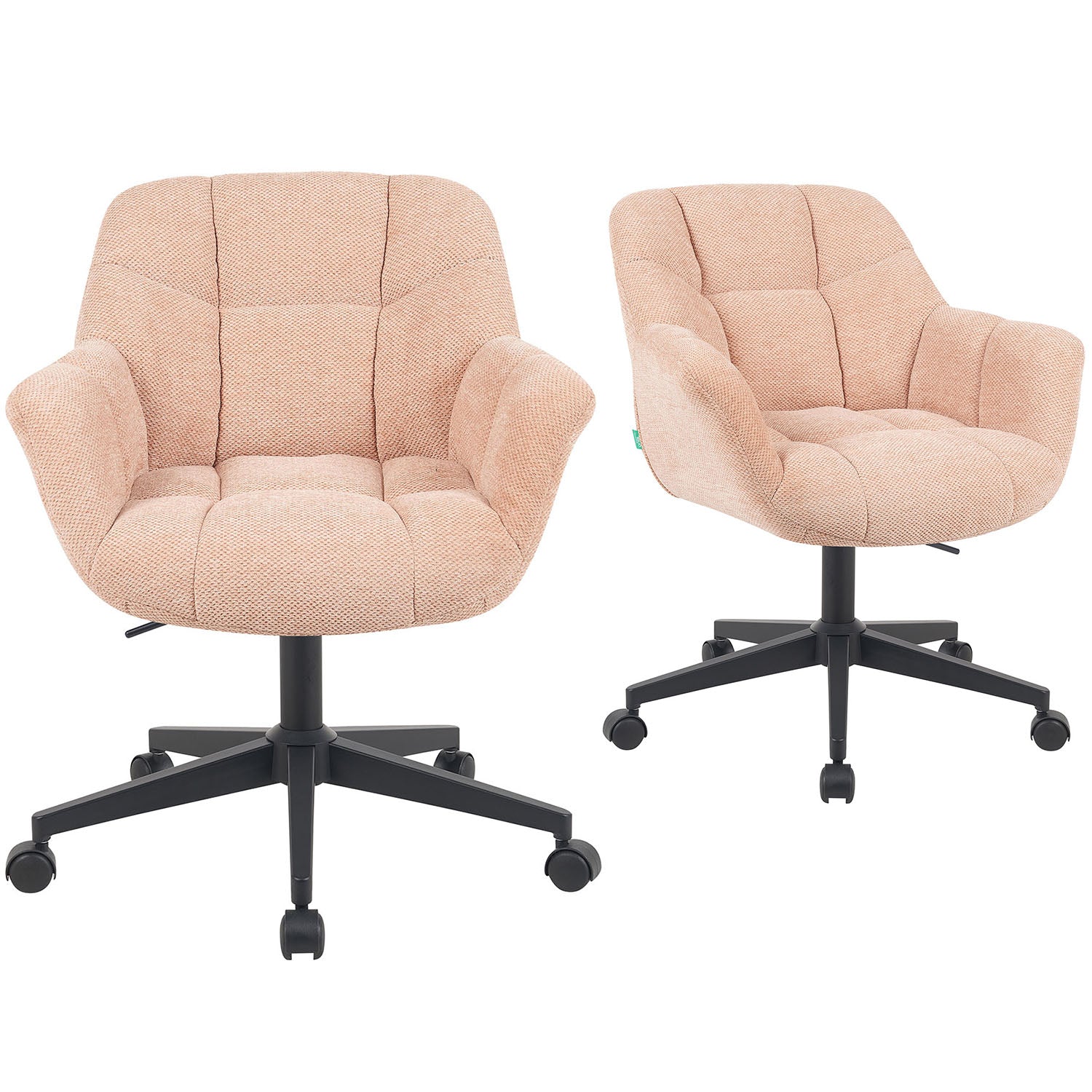 Bürostuhl Mika-Nuri 2er-Set – Höhenverstellbar, 360° Drehbar, Matt-Schwarz - Image 19