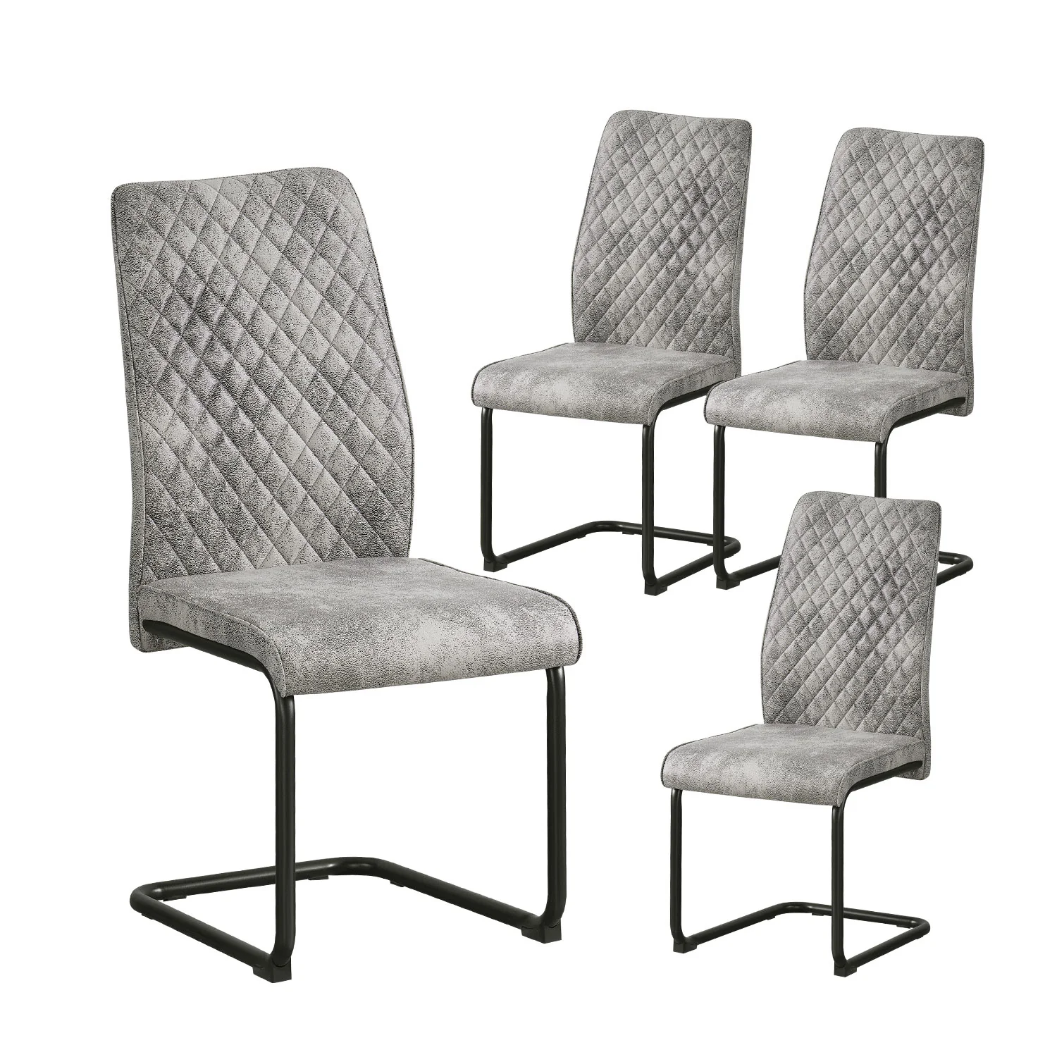 C-Ware Esszimmerstuhl THEO, 4er Set, Grau (ungeprüfte Retoure)