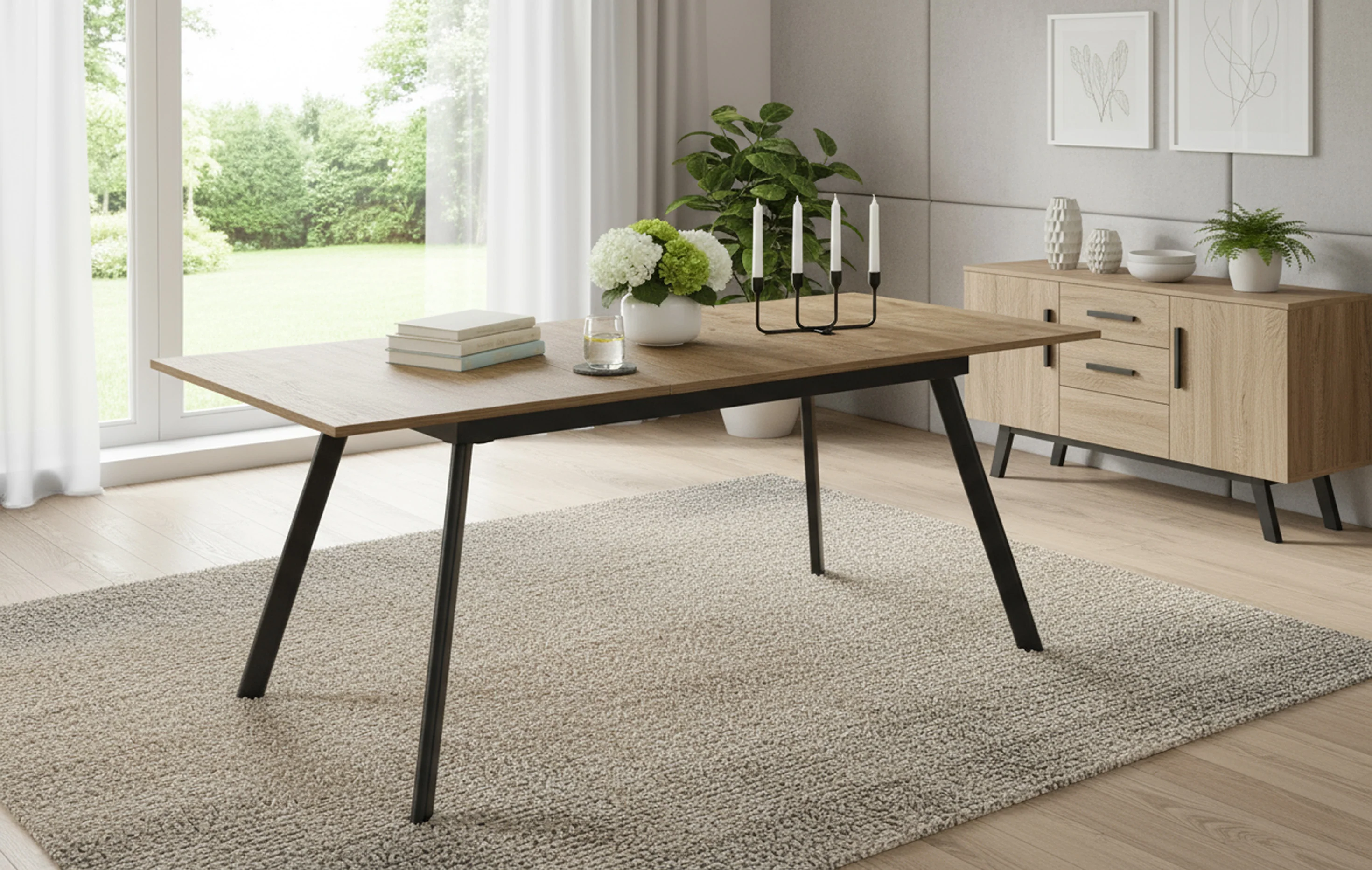 Esstisch MARA – Ausziehbarer Tisch mit & Metallgestell - Image 24