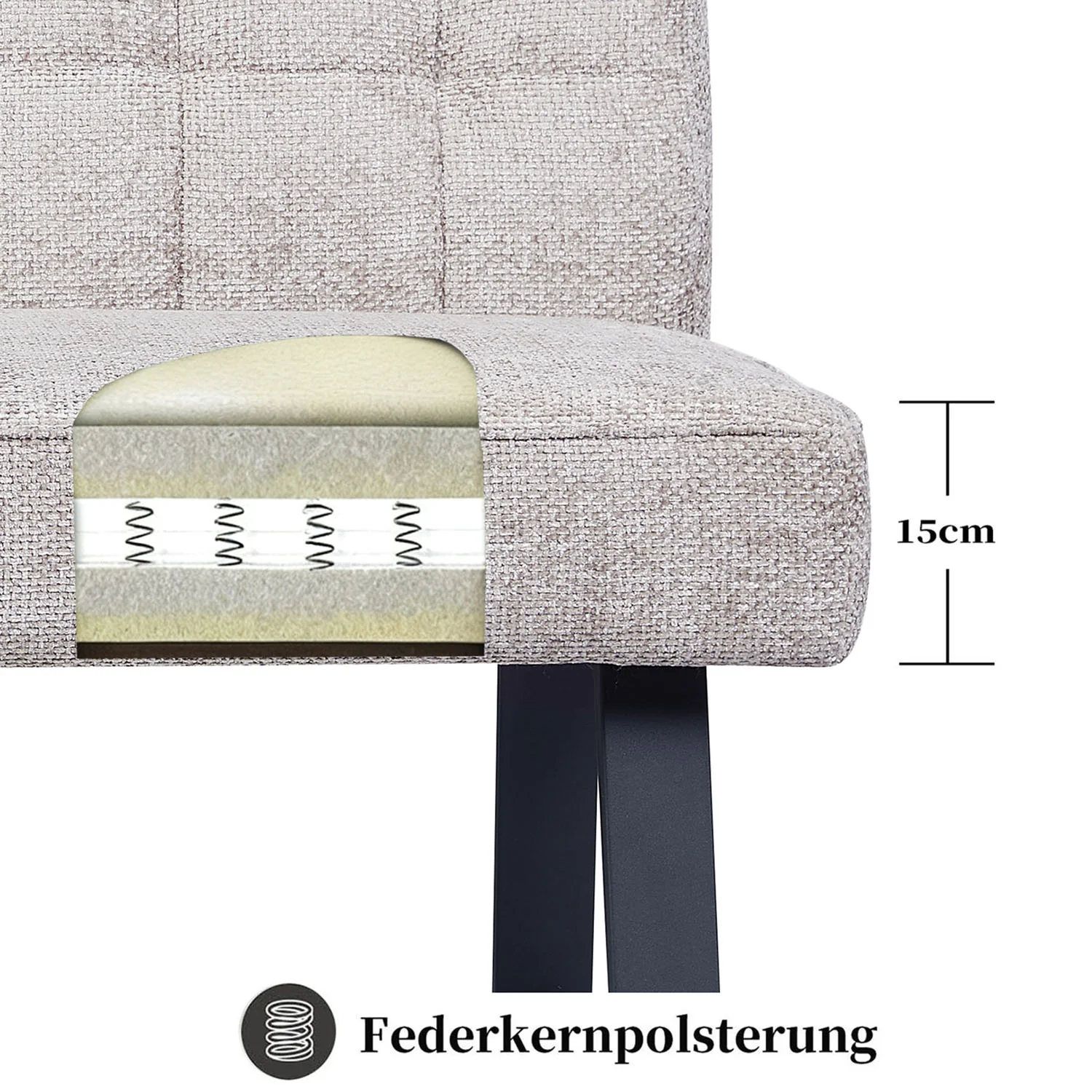 Esszimmerbank Clara - Federkernpolsterung, mit Metallgestell - Image 16