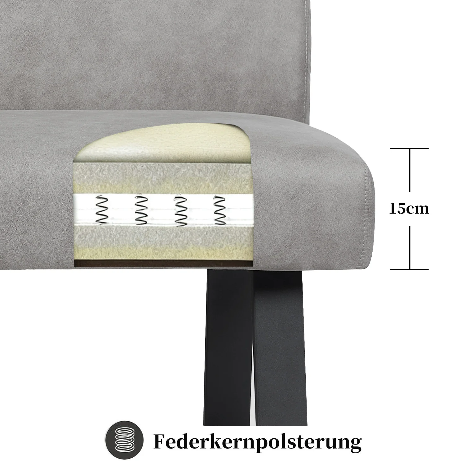 Esszimmerbank JOYCE - Federkernpolsterung, mit Metallgestell - Image 14