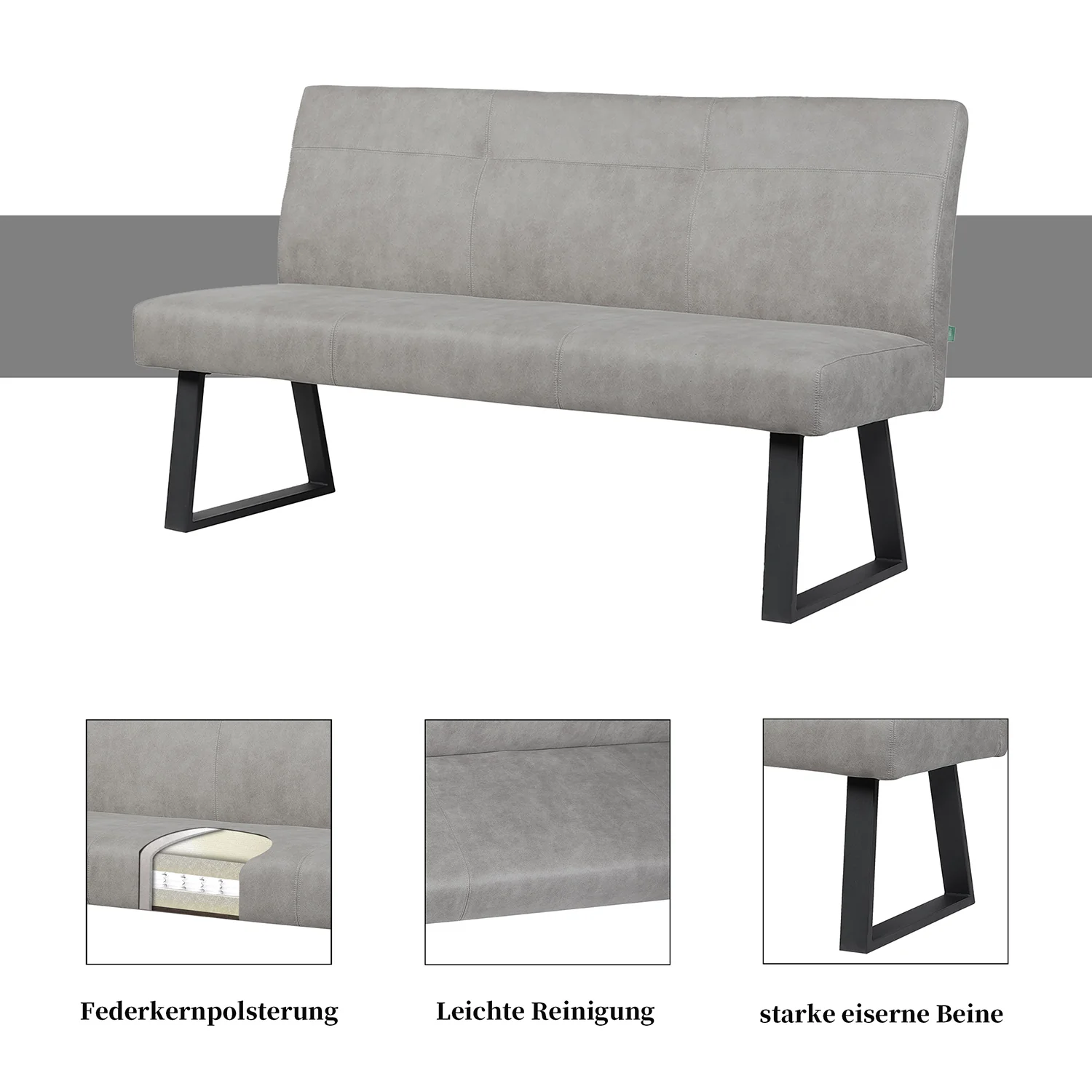 Esszimmerbank JOYCE - Federkernpolsterung, mit Metallgestell - Image 15
