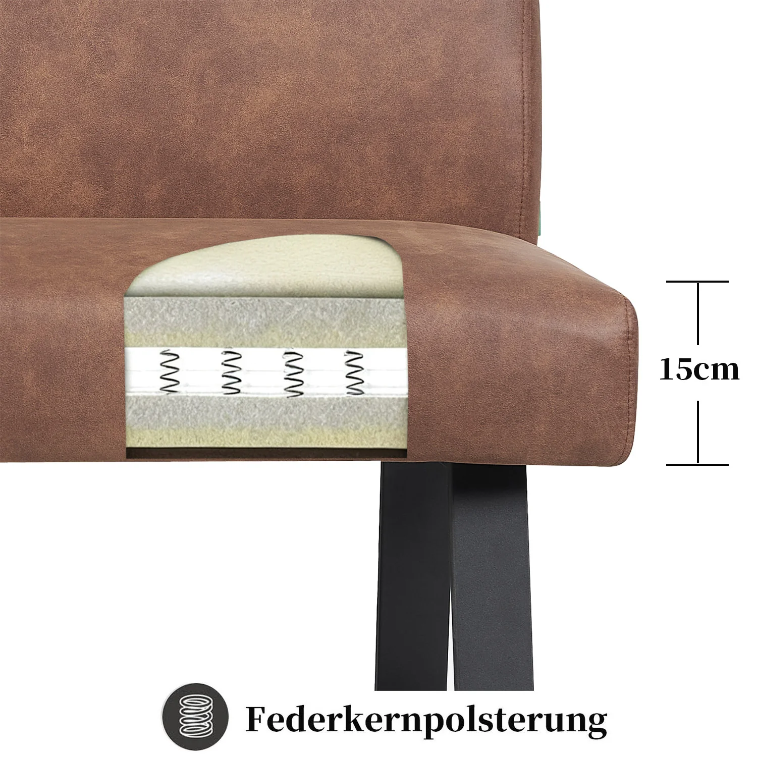Esszimmerbank JOYCE - Federkernpolsterung, mit Metallgestell - Image 23