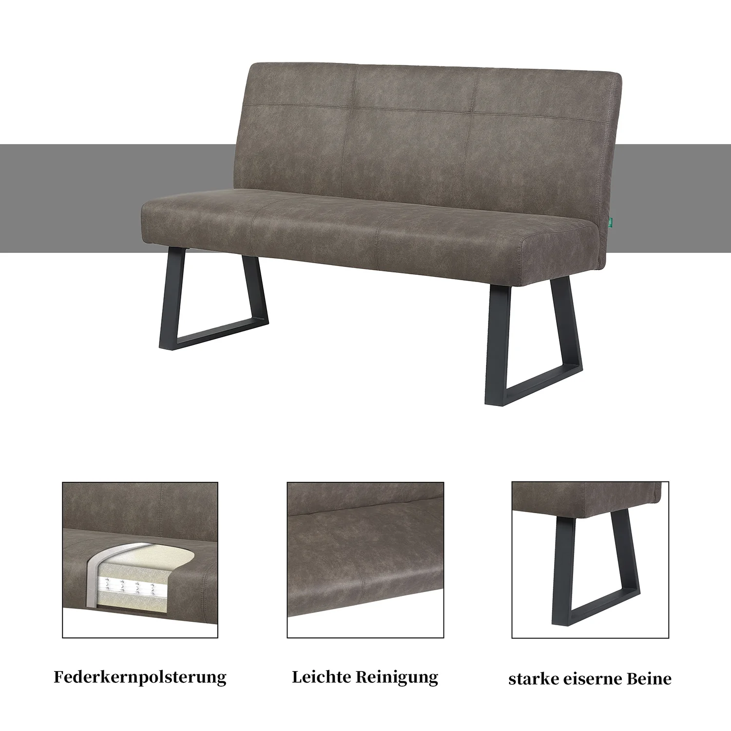 Esszimmerbank JOYCE - Federkernpolsterung, mit Metallgestell - Image 5