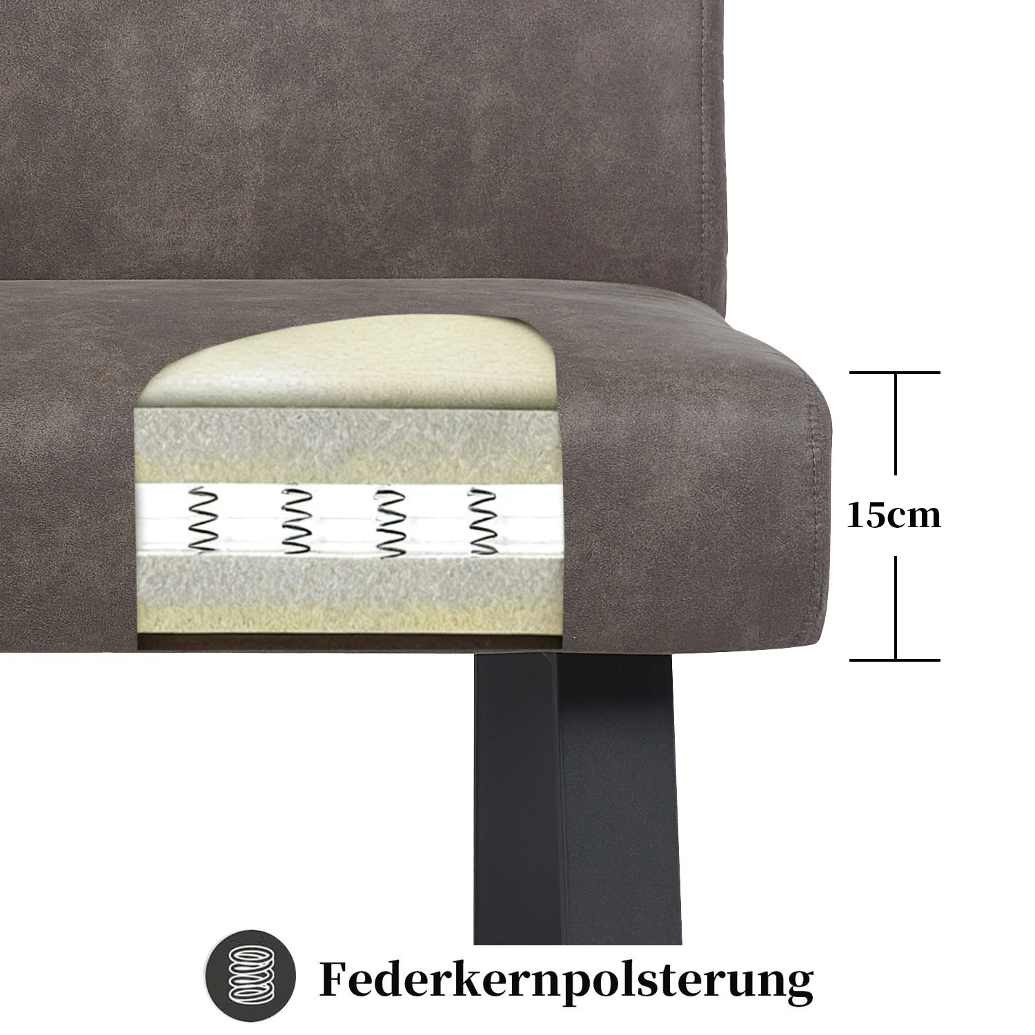 Esszimmerbank JOYCE - Federkernpolsterung, mit Metallgestell - Image 8