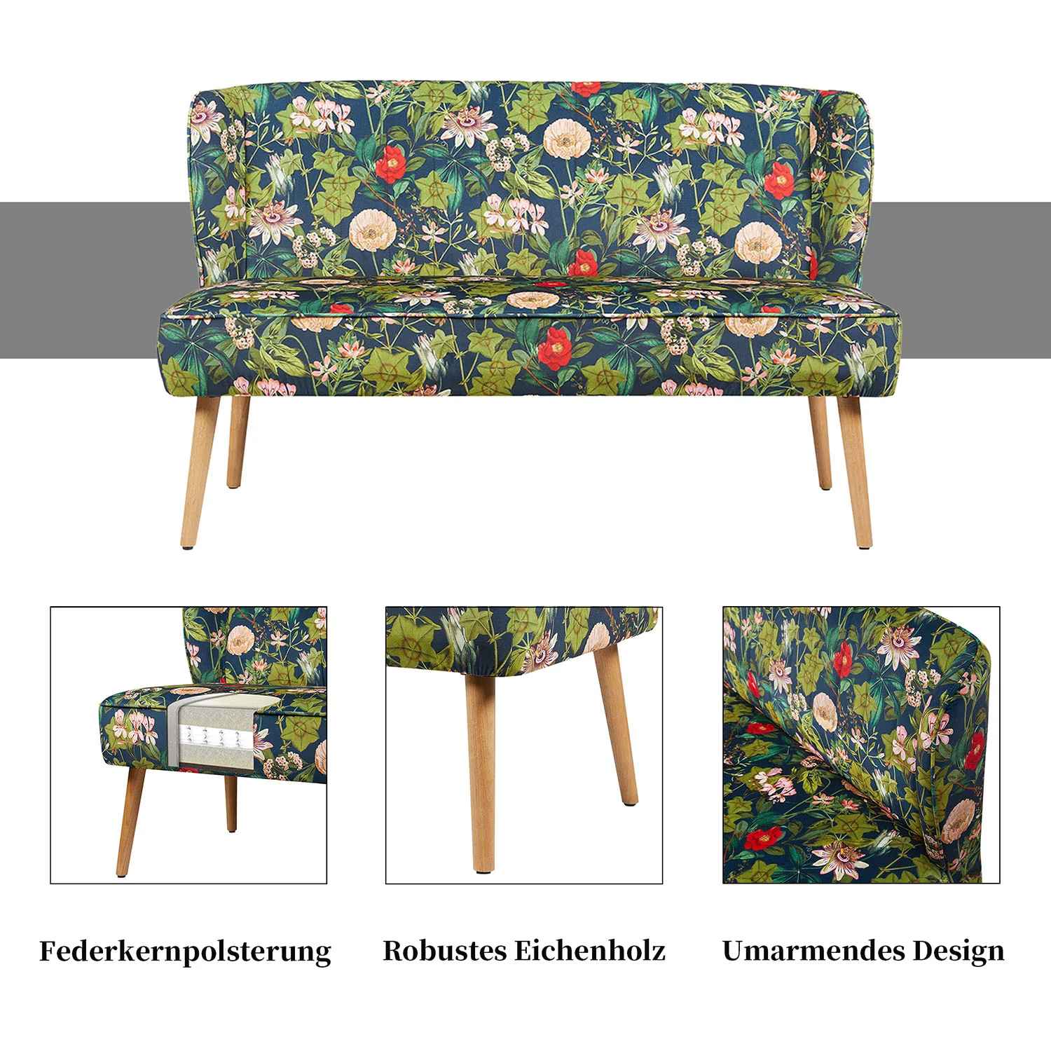 Esszimmerbank Sophia - gepolstert mit Federkern, Holzbeine aus Eiche - Image 4