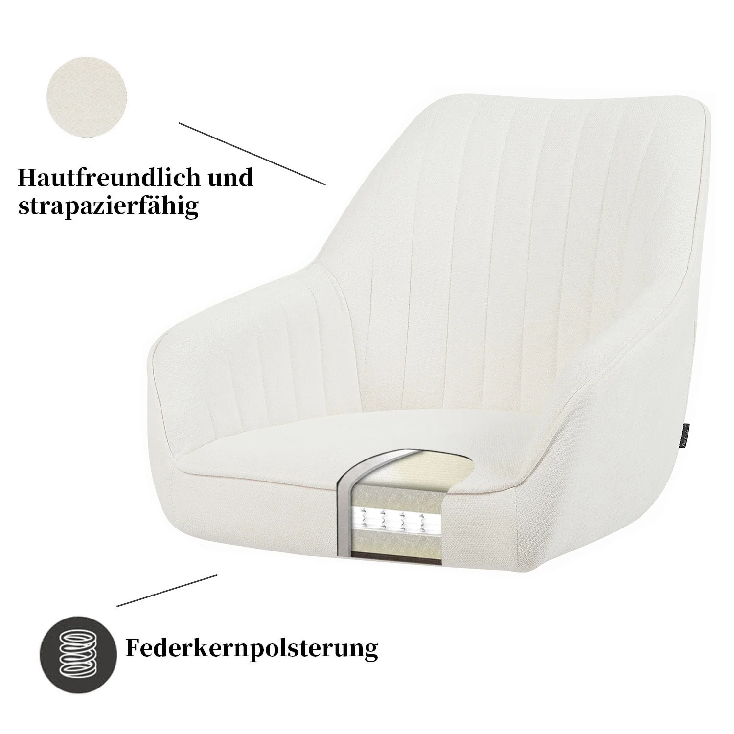 Esszimmerstuhl ARVIT – Drehbarer Stuhl mit Armlehnen & Federkernpolsterung - Image 21