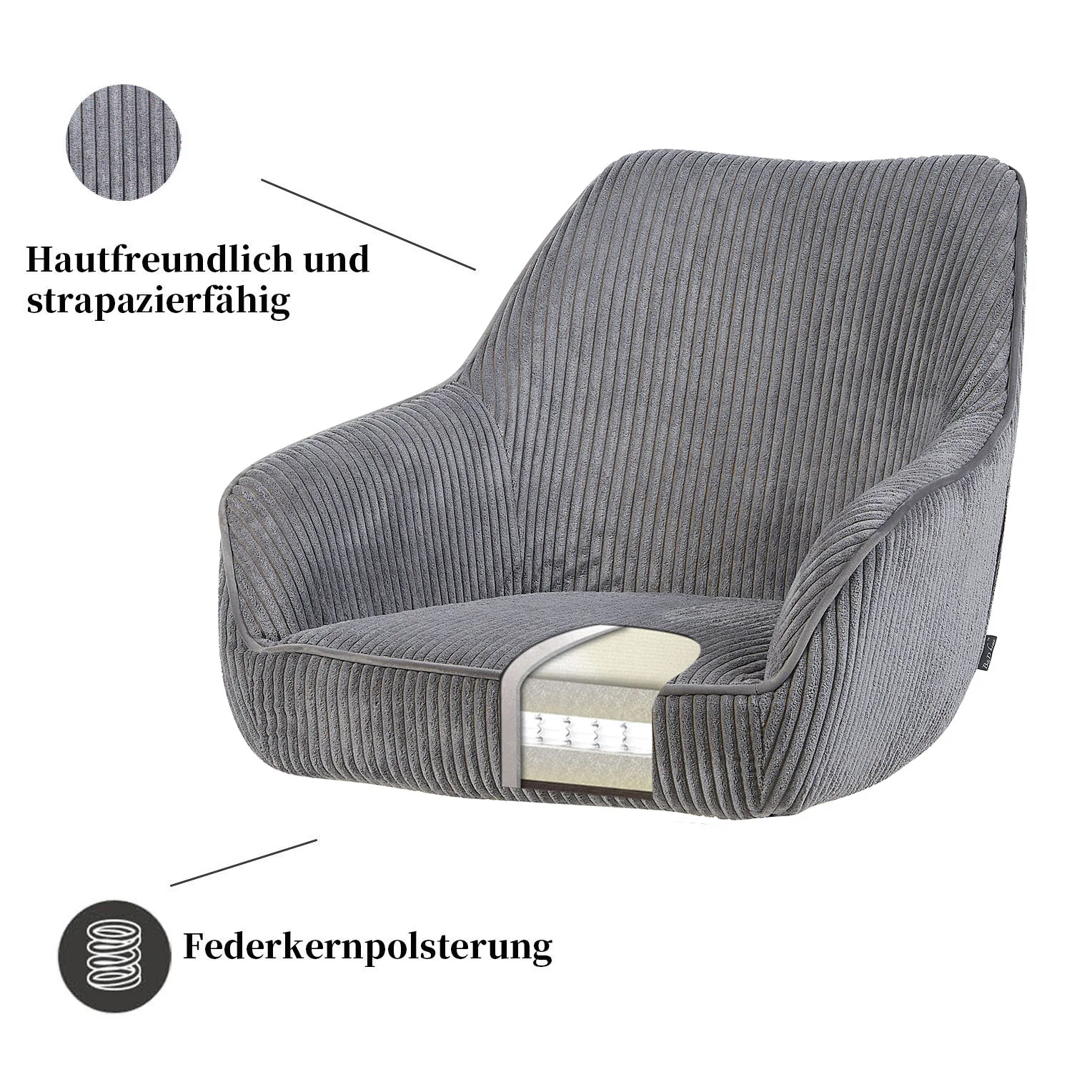 Esszimmerstuhl ARVIT – Drehbarer Stuhl mit Armlehnen & Federkernpolsterung - Image 28