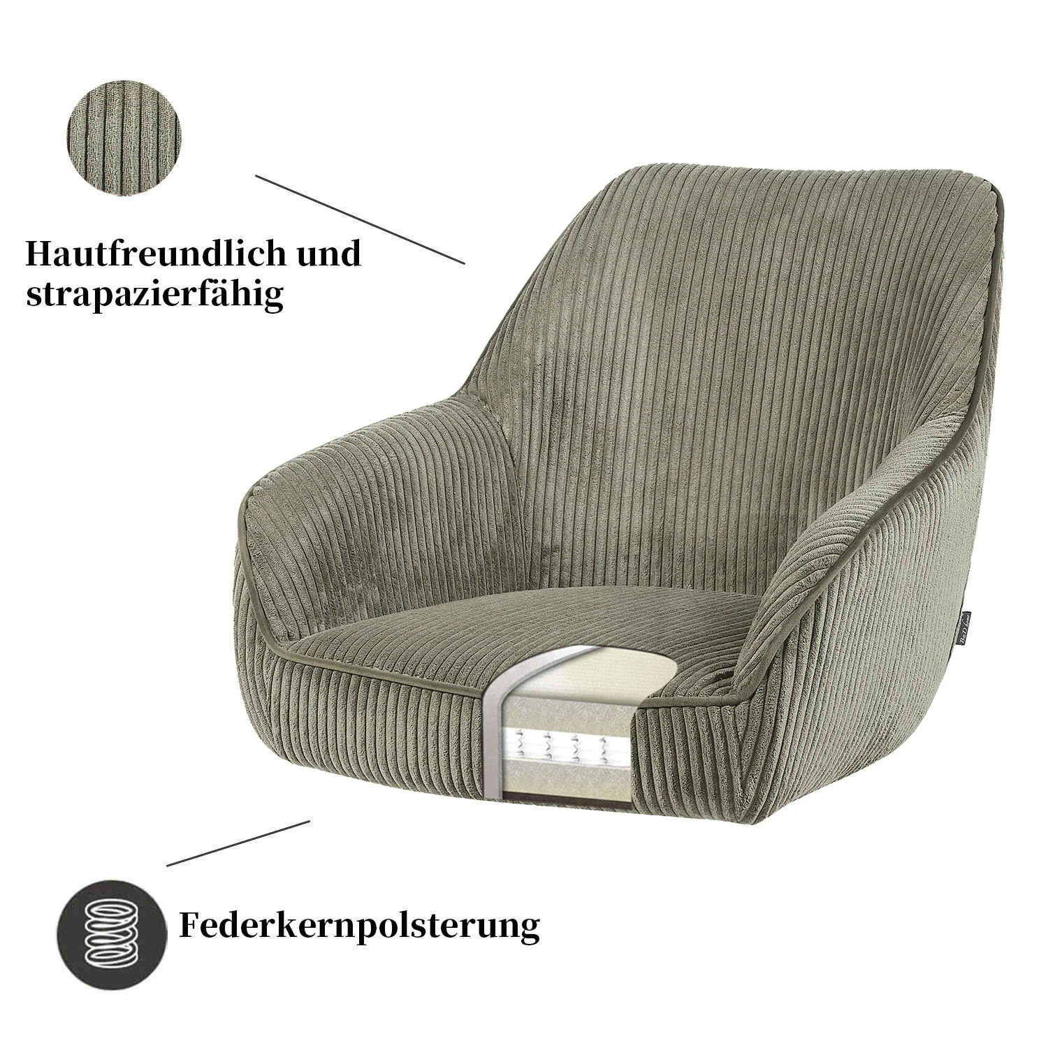 Esszimmerstuhl ARVIT – Drehbarer Stuhl mit Armlehnen & Federkernpolsterung - Image 43