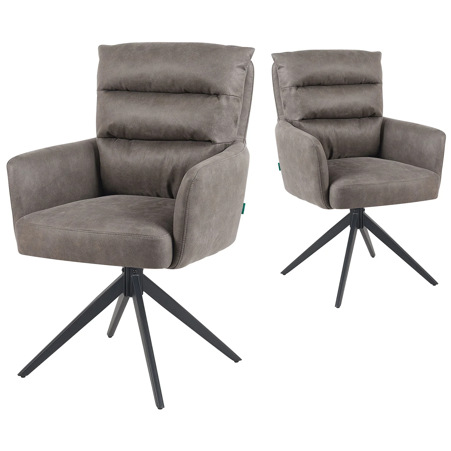 Esszimmerstuhl Mika-Alva 2er-Set - 360° drehbar, Metall pulverbeschichtet Matt-Schwarz - Image 17