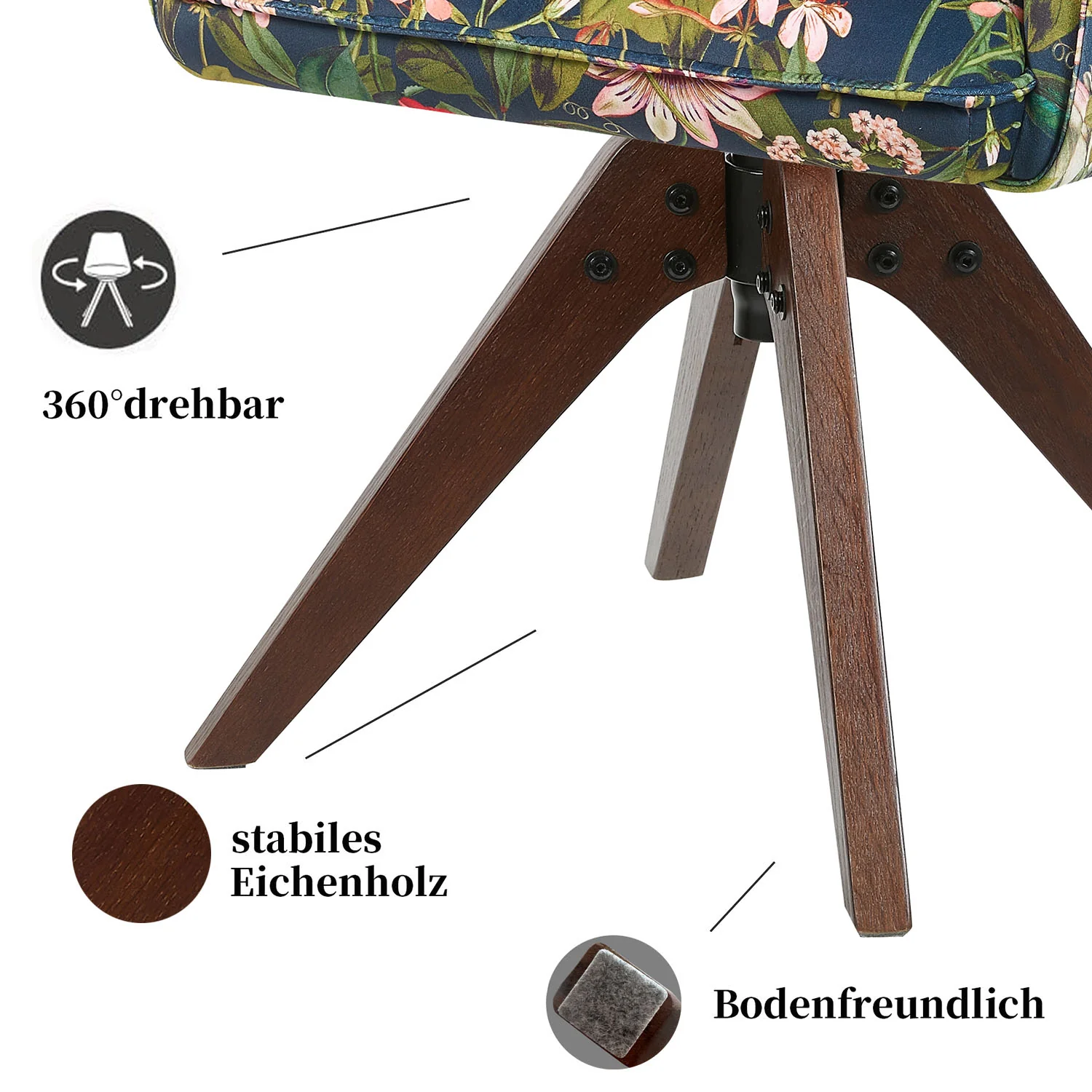 Esszimmerstuhl Mika-Emil 2er-Set | 360° drehbar | Eiche geölt Natur - Image 108