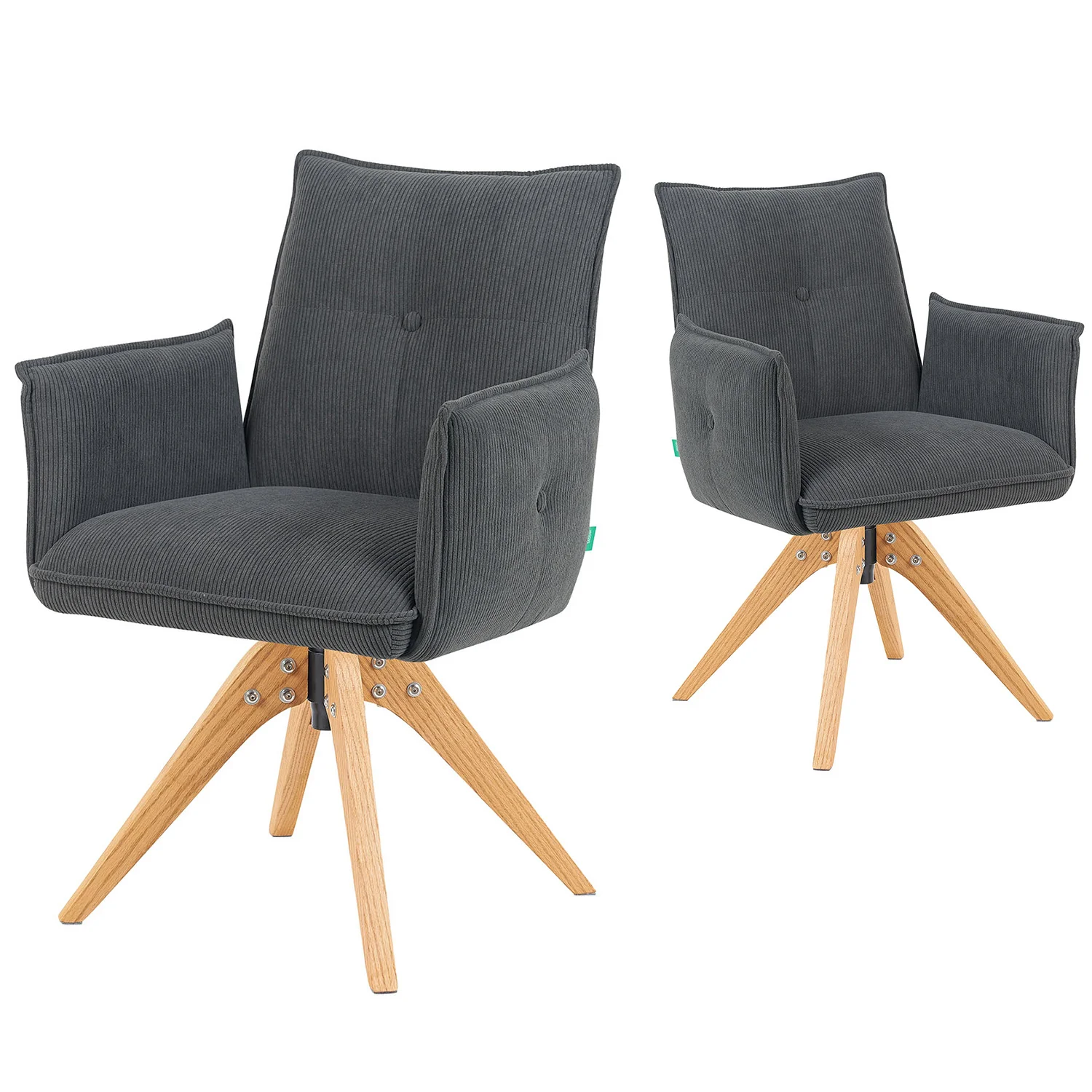 Esszimmerstuhl Mika-Emil 2er-Set | 360° drehbar | Eiche geölt Natur - Image 18