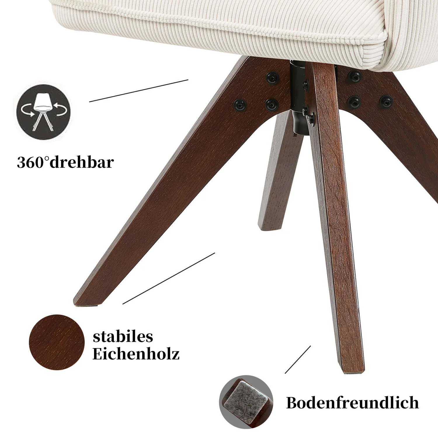 Esszimmerstuhl Mika-Emil 2er-Set | 360° drehbar | Eiche geölt Natur - Image 75