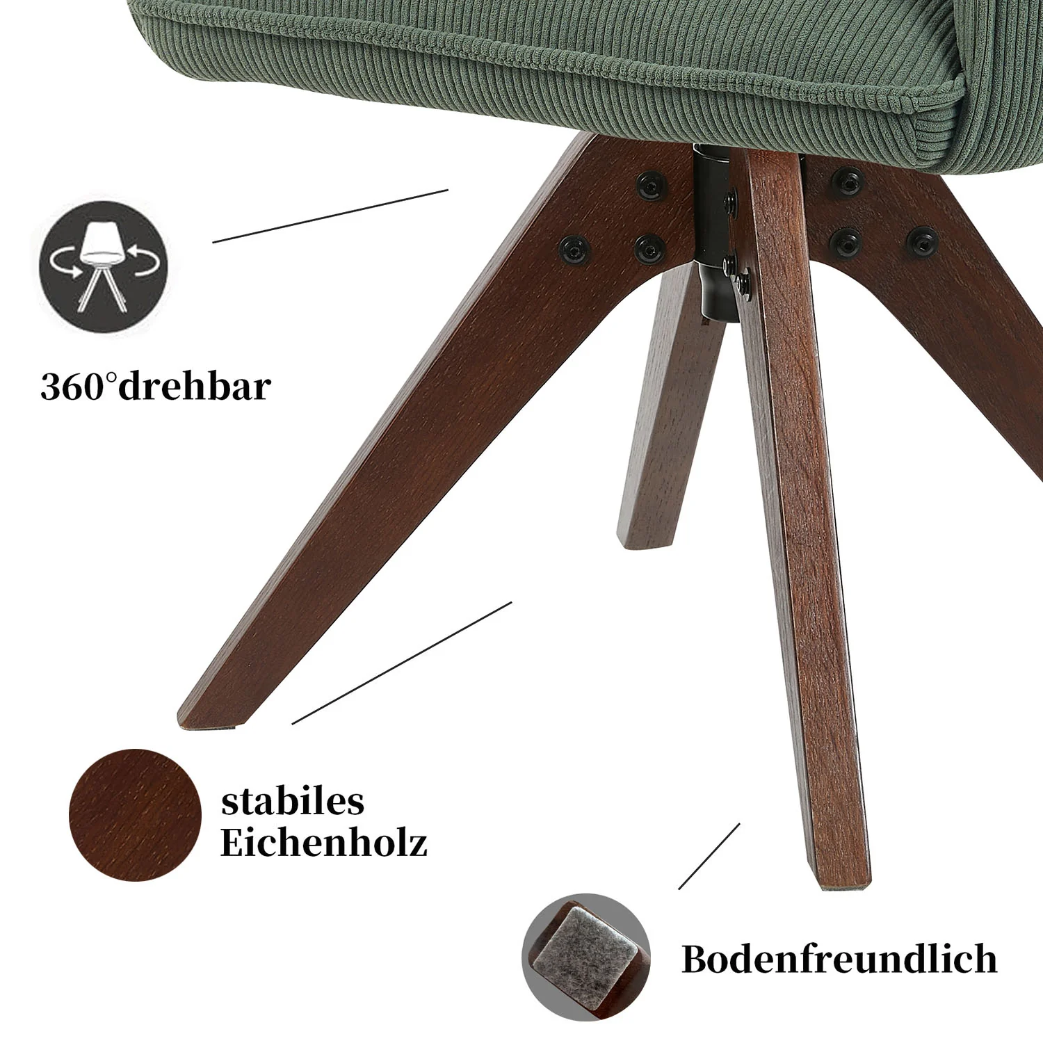 Esszimmerstuhl Mika-Emil 2er-Set | 360° drehbar | Eiche geölt Natur - Image 82