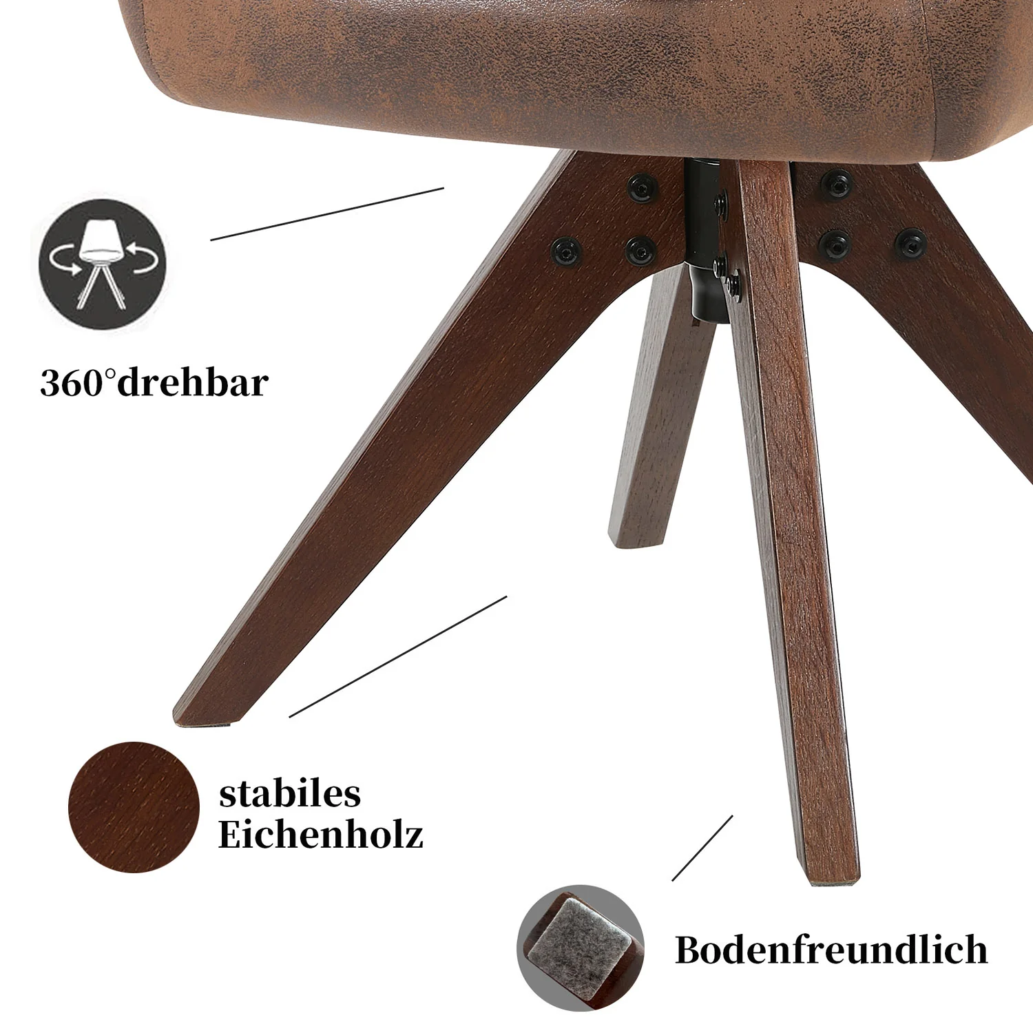 Esszimmerstuhl Mika-Finn 2er-Set | 360° drehbar | Eiche geölt Natur - Image 123
