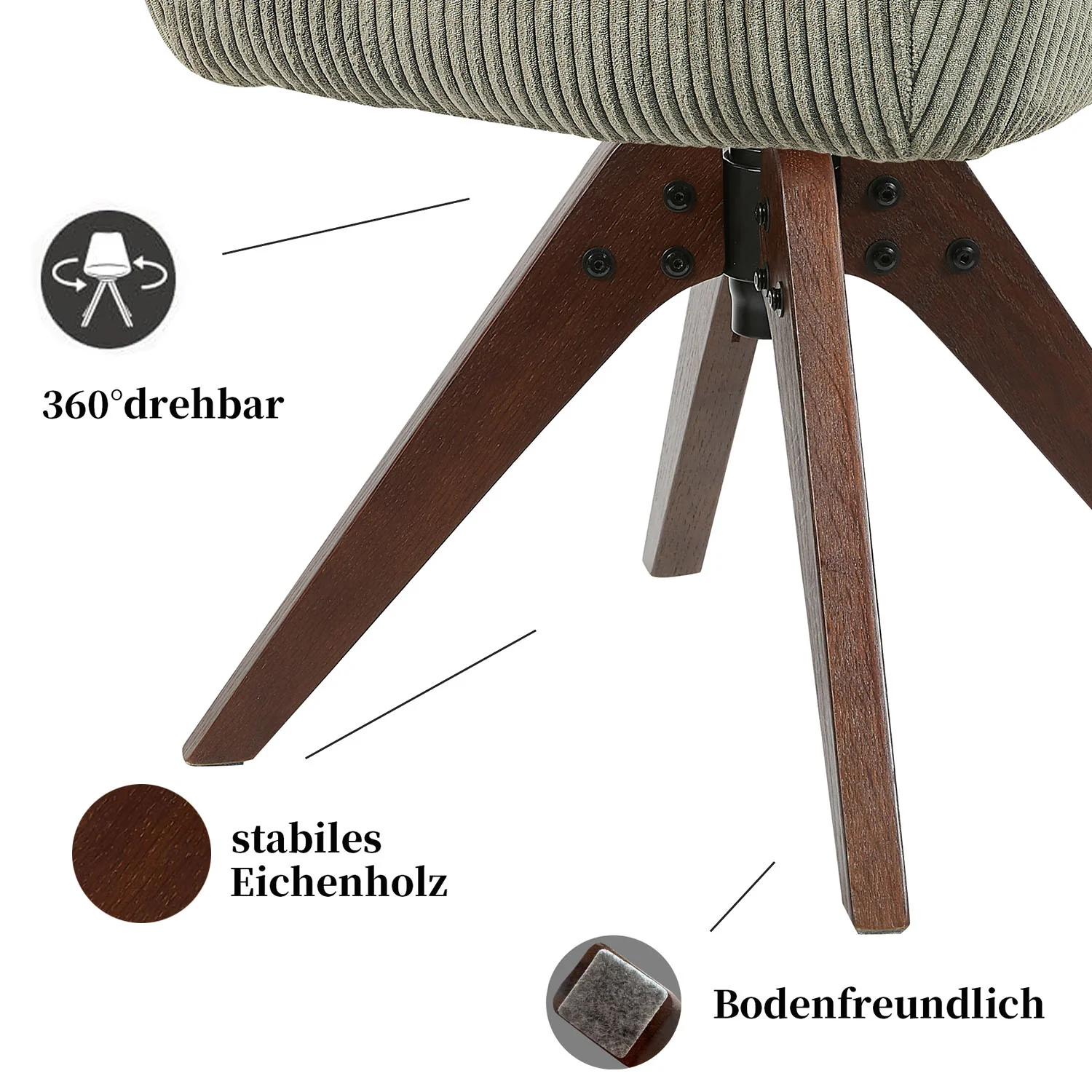 Esszimmerstuhl Mika-Finn 2er-Set | 360° drehbar | Eiche geölt Natur - Image 143