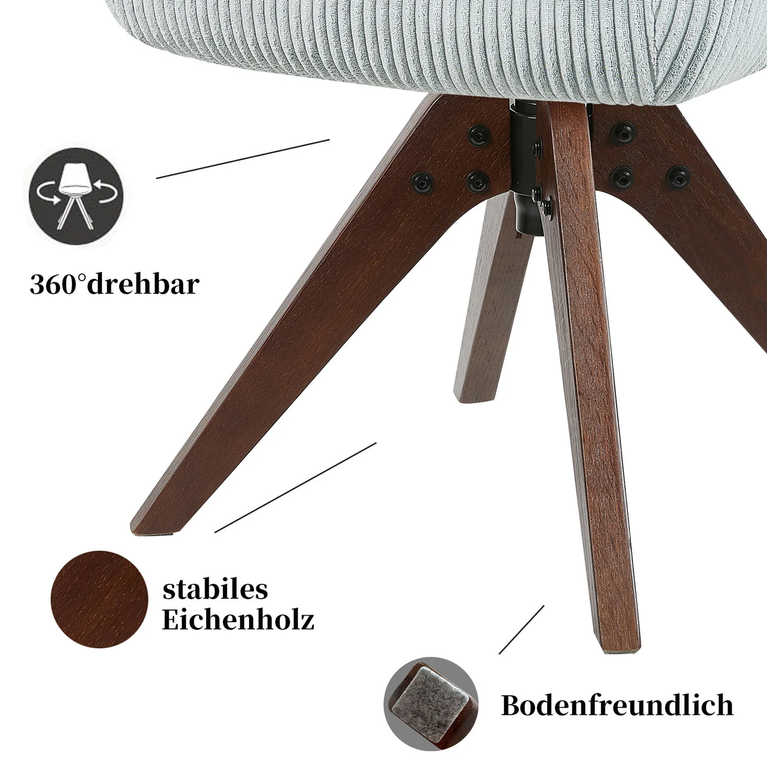 Esszimmerstuhl Mika-Finn 2er-Set | 360° drehbar | Eiche geölt Natur - Image 150