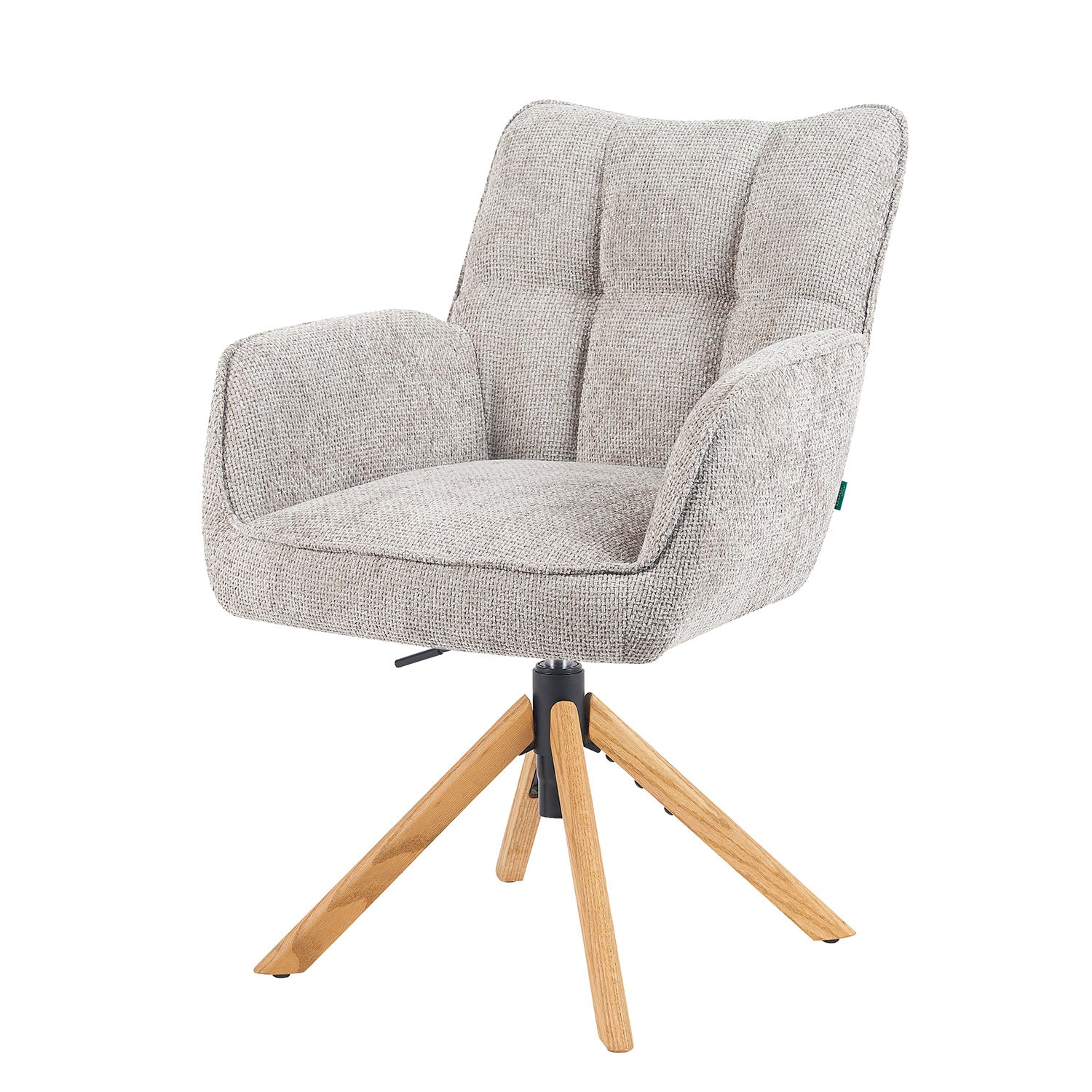 Esszimmerstuhl Mika-Ida 2er-Set - 360° drehbar mit Rückstellfunktion - Eiche Natur - Image 6