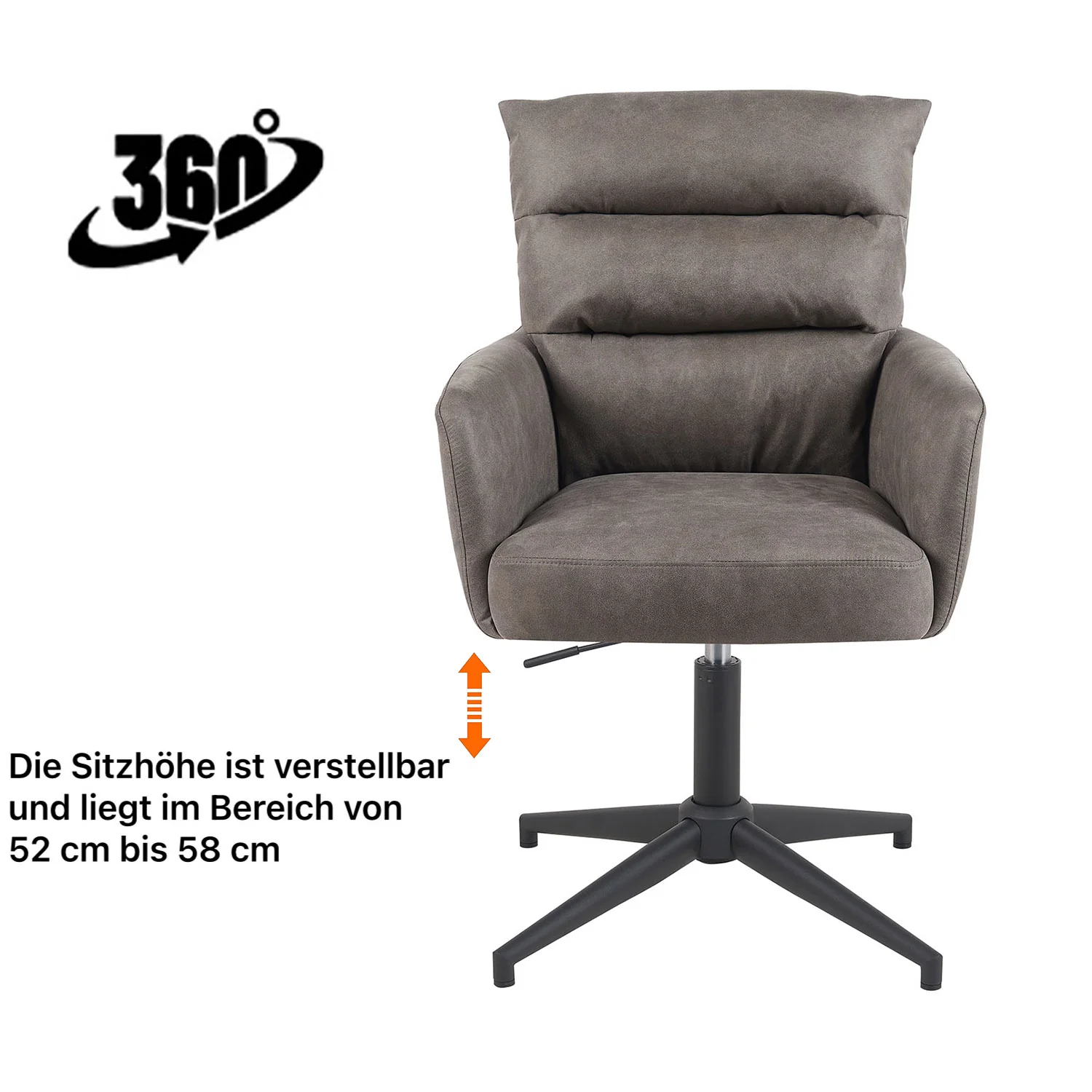 Esszimmerstuhl Mika-Jana 2er-Set - 360° drehbar,Metall pulverbeschichtet Matt Schwarz - Image 49