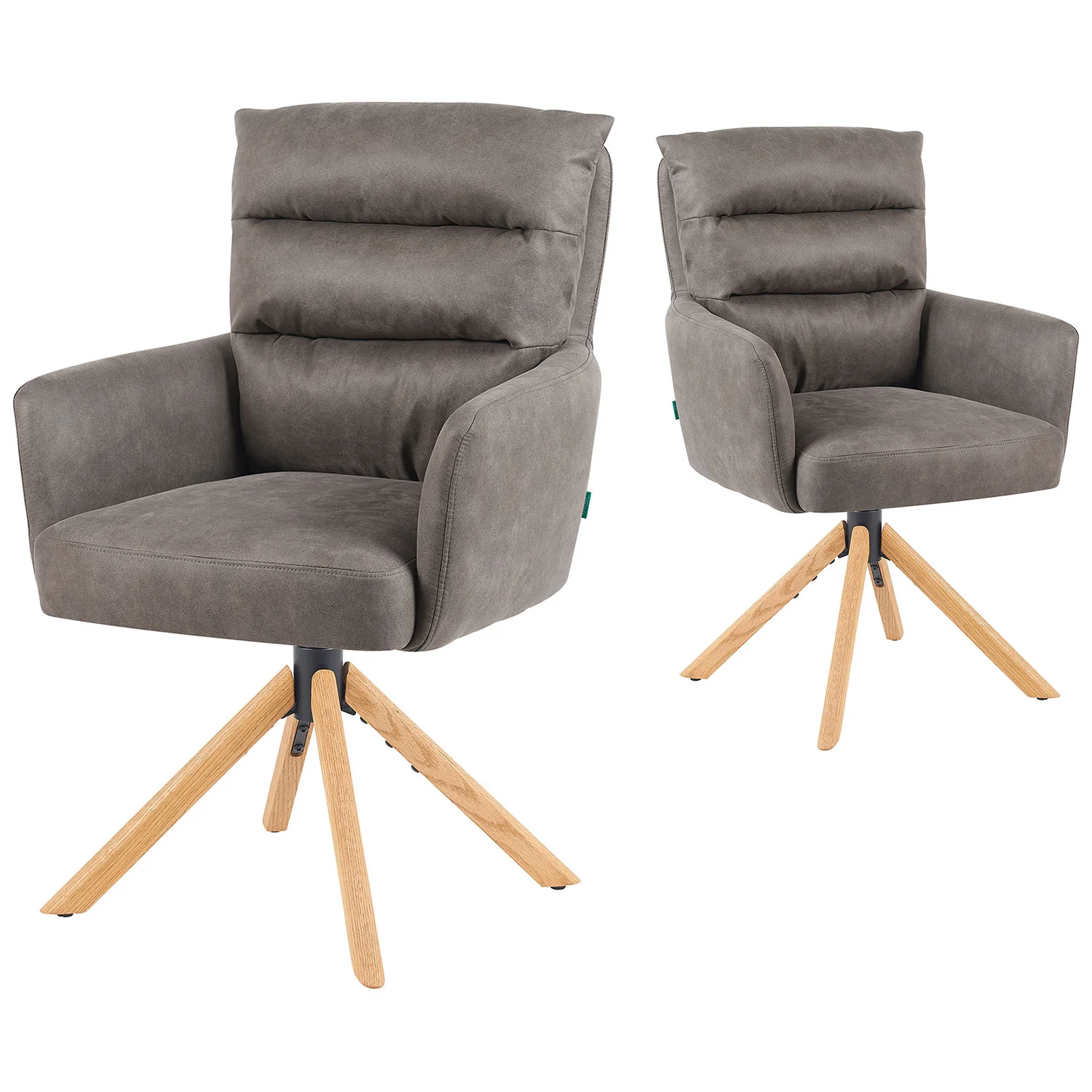 Esszimmerstuhl Mika-Jule 2er-Set - 360° drehbar, Rückstellfunktion,Eiche geölt Natur - Image 17