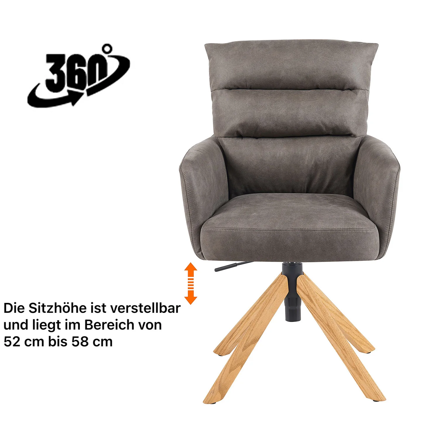 Esszimmerstuhl Mika-Jule 2er-Set - 360° drehbar, Rückstellfunktion,Eiche geölt Natur - Image 46