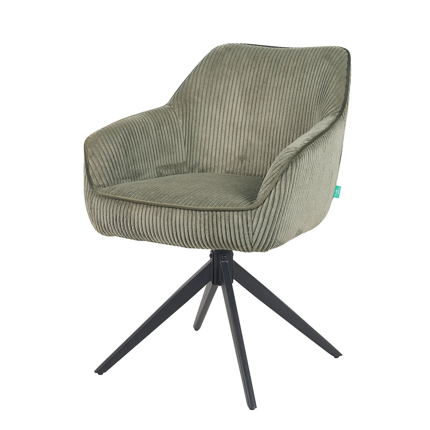 Esszimmerstuhl Mika-Kian 2er-Set 360° drehbar Federkern Metall Matt-Schwarz - Image 19