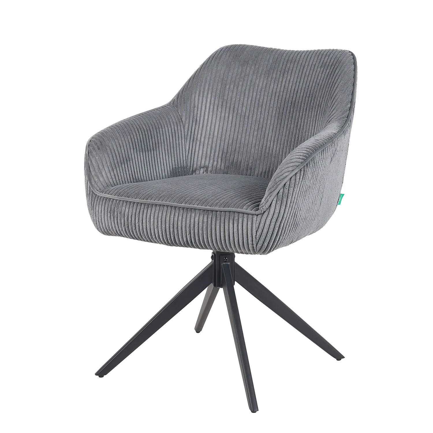 Esszimmerstuhl Mika-Kian 2er-Set 360° drehbar Federkern Metall Matt-Schwarz - Image 36